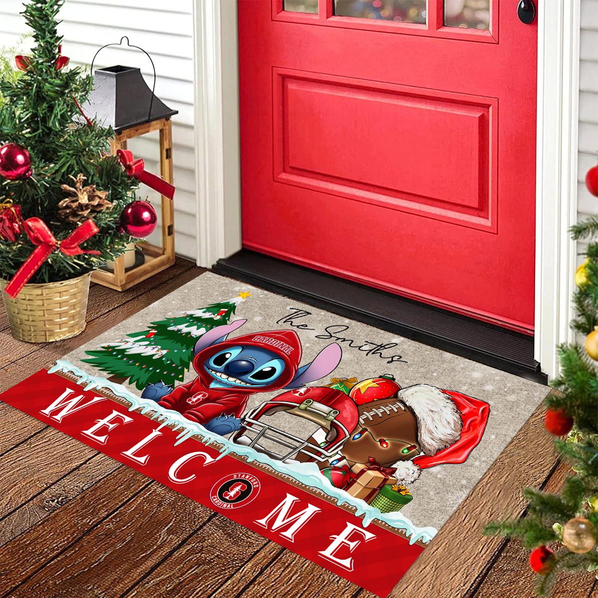 StanFord Cardinal Cute Stitch Christmas Doormat - Famjoys StanFord Cardinal Cute Stitch Christmas Doormat - Famjoys