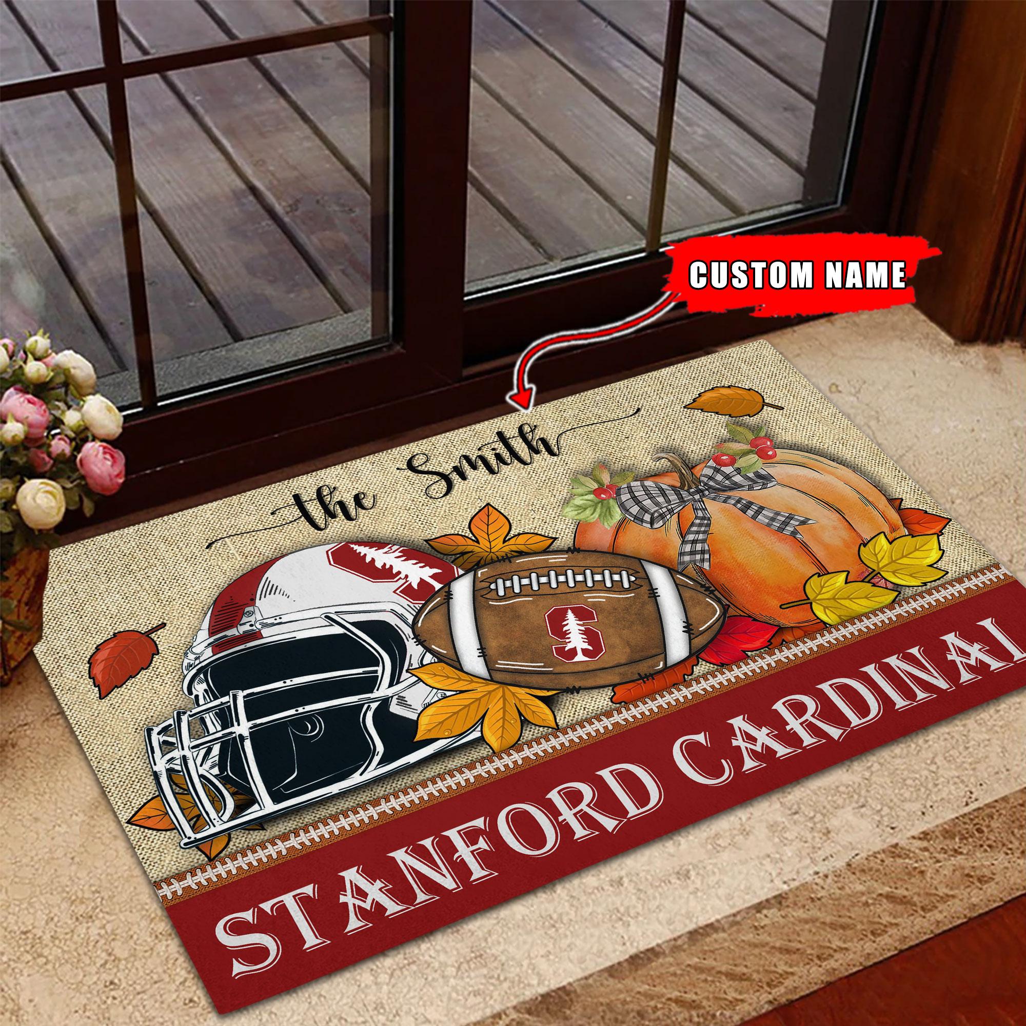 StanFord Cardinal Fall Football Doormat - Famjoys StanFord Cardinal Fall Football Doormat - Famjoys