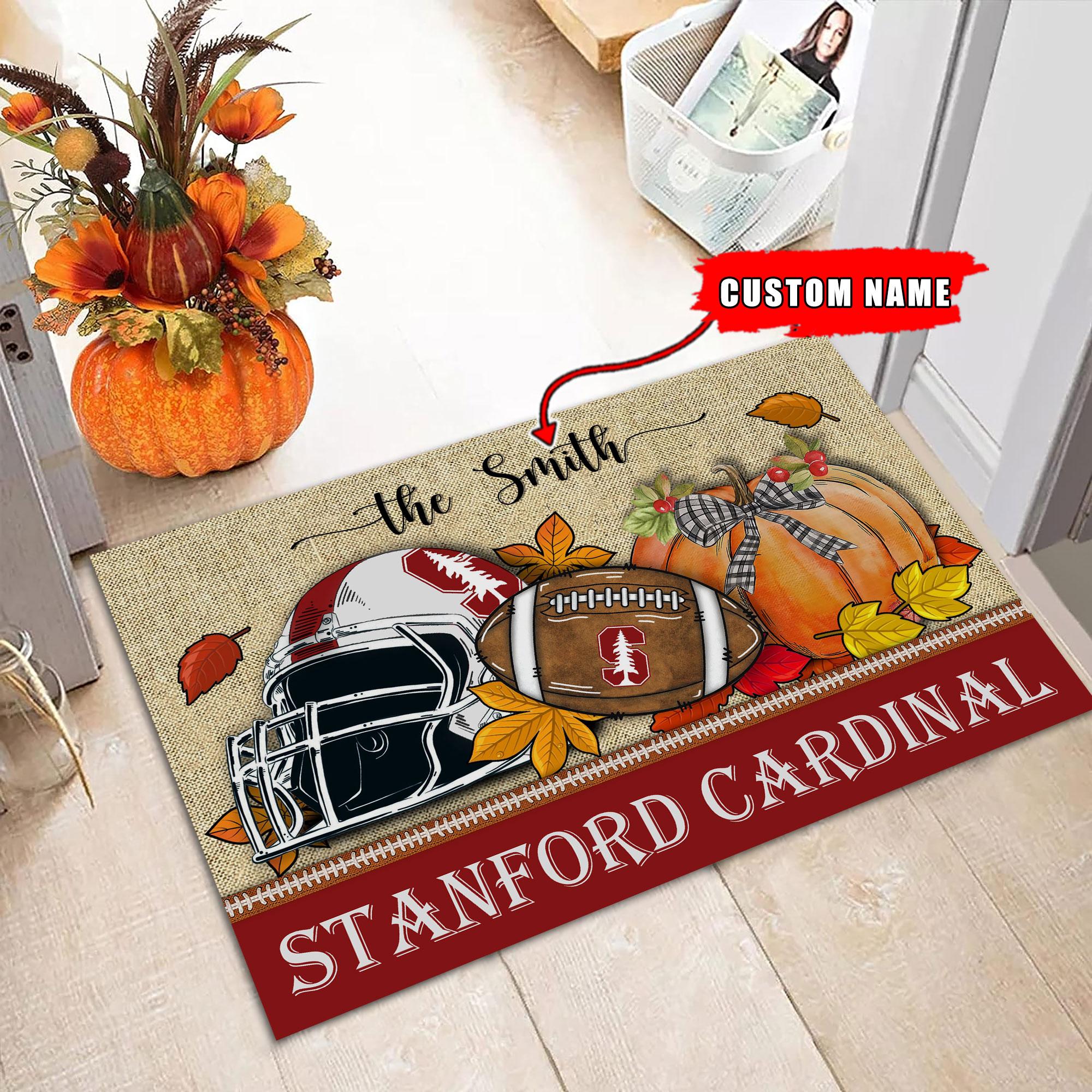 StanFord Cardinal Fall Football Doormat - Famjoys StanFord Cardinal Fall Football Doormat - Famjoys