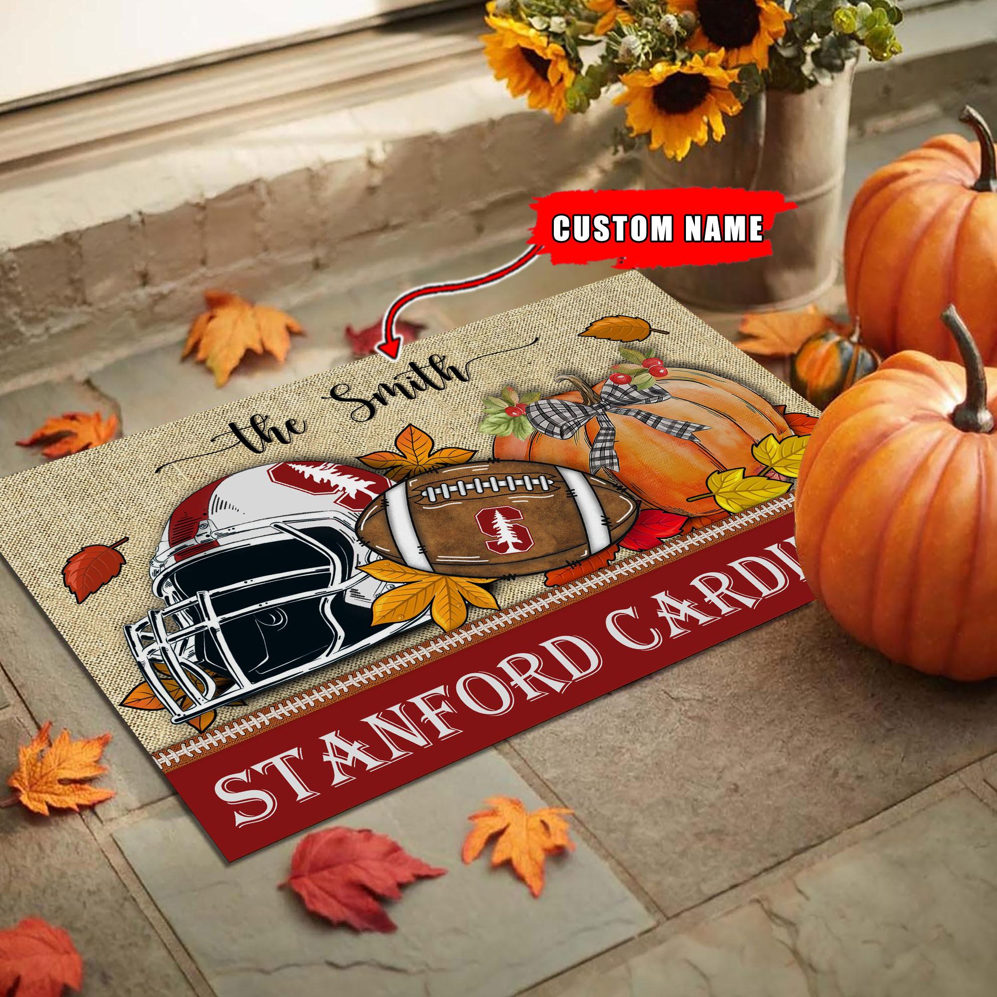 StanFord Cardinal Fall Football Doormat - Famjoys StanFord Cardinal Fall Football Doormat - Famjoys