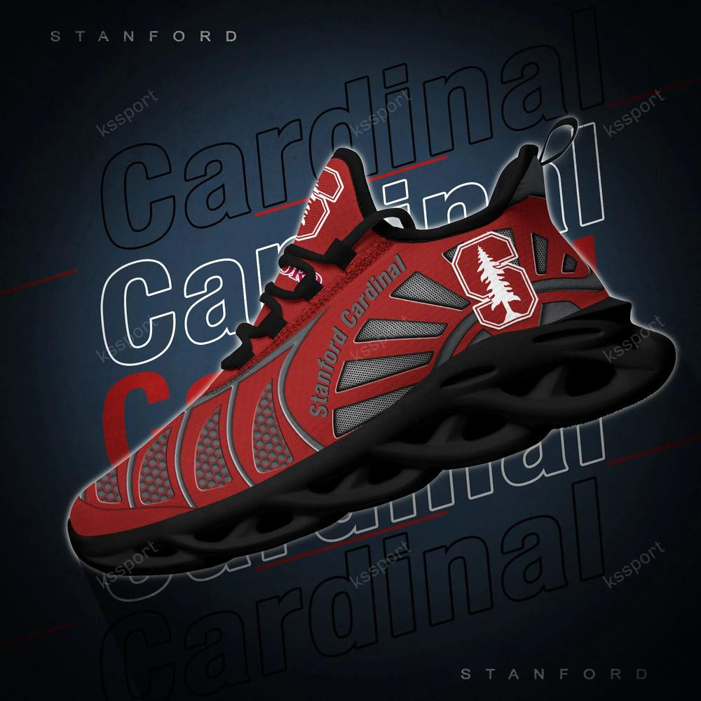 Stanford Cardinal Max Soul Clunky, Black And White Running Shoes - Famjoys Stanford Cardinal Max Soul Clunky, Black And White Running Shoes - Famjoys