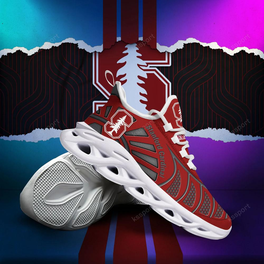 Stanford Cardinal Max Soul Clunky, Black And White Running Shoes - Famjoys Stanford Cardinal Max Soul Clunky, Black And White Running Shoes - Famjoys