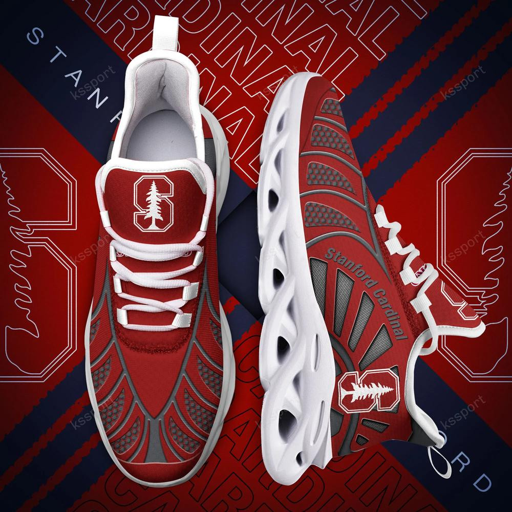 Stanford Cardinal Max Soul Clunky, Black And White Running Shoes - Famjoys Stanford Cardinal Max Soul Clunky, Black And White Running Shoes - Famjoys