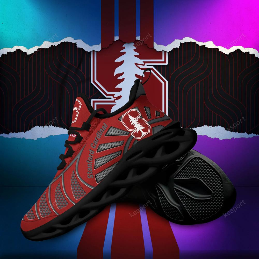 Stanford Cardinal Max Soul Clunky, Black And White Running Shoes - Famjoys Stanford Cardinal Max Soul Clunky, Black And White Running Shoes - Famjoys