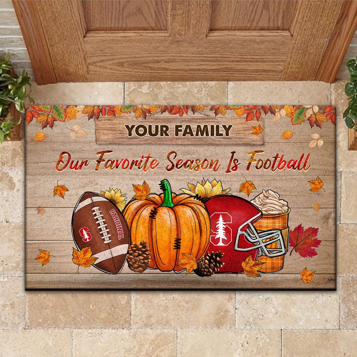 StanFord Cardinal Our Favorite Season is Football Doormat - Famjoys StanFord Cardinal Our Favorite Season is Football Doormat - Famjoys