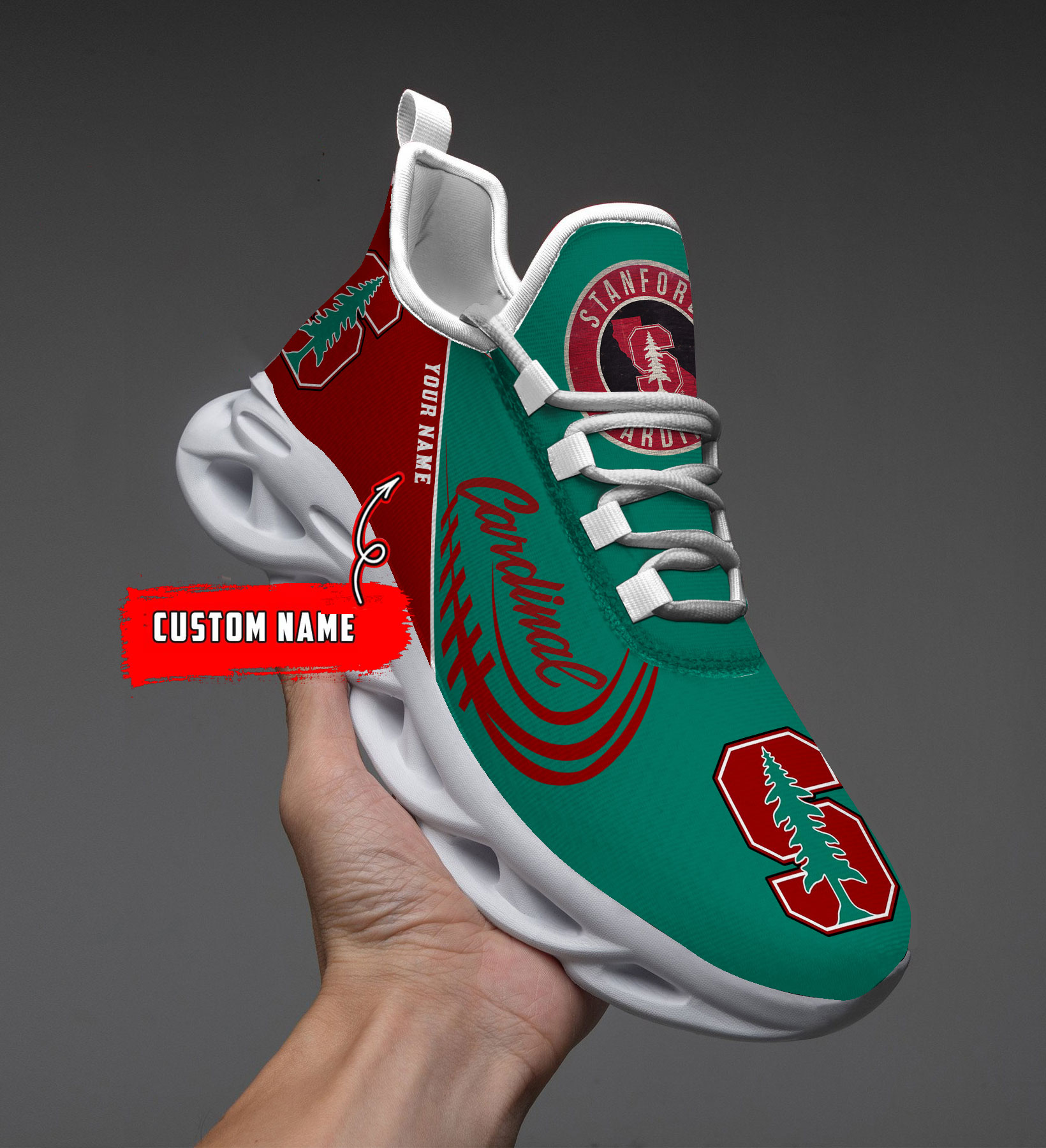 Stanford Cardinal PERSONALIZED MAX SOUL SHOES T1 - Famjoys Stanford Cardinal PERSONALIZED MAX SOUL SHOES T1 - Famjoys