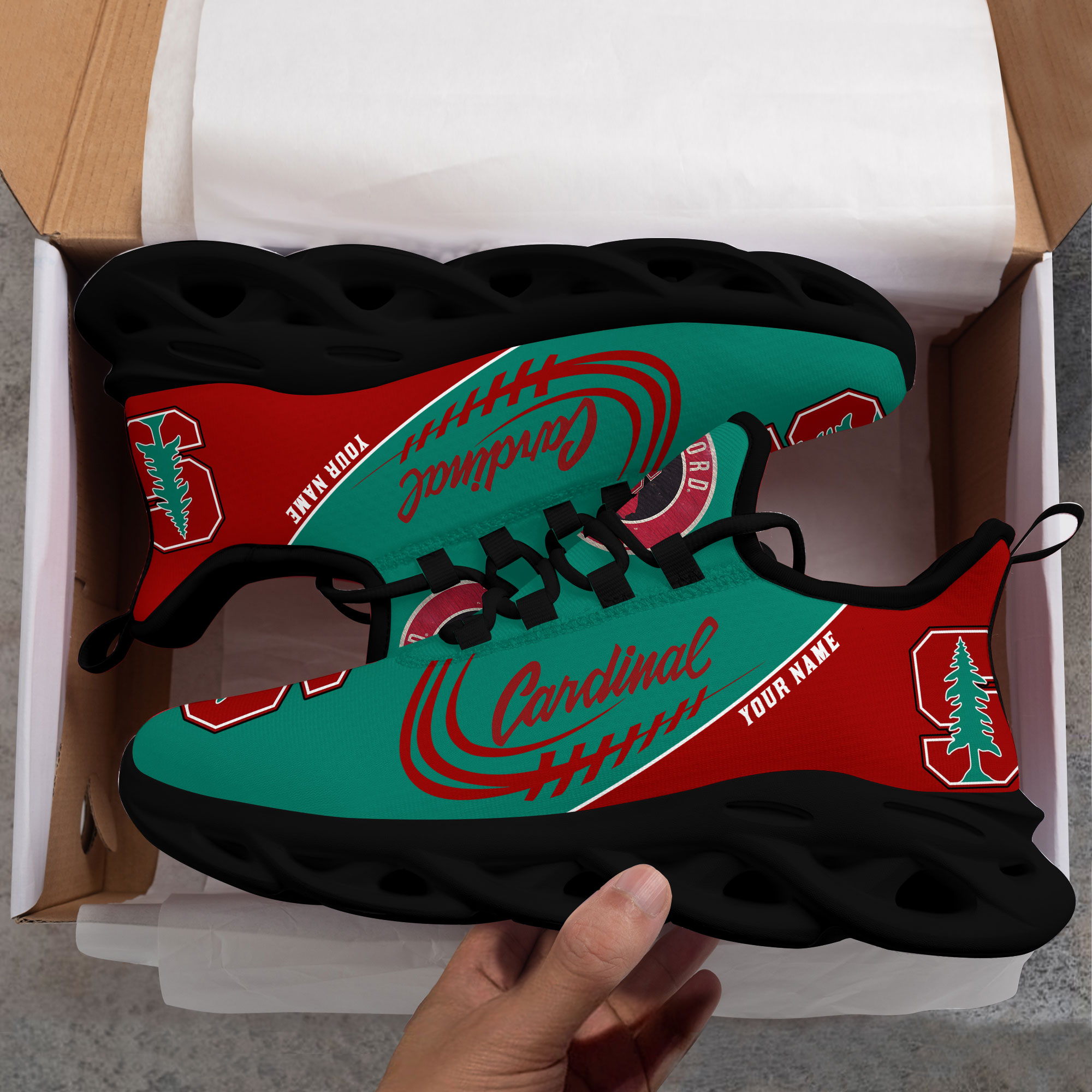 Stanford Cardinal PERSONALIZED MAX SOUL SHOES T1 - Famjoys Stanford Cardinal PERSONALIZED MAX SOUL SHOES T1 - Famjoys