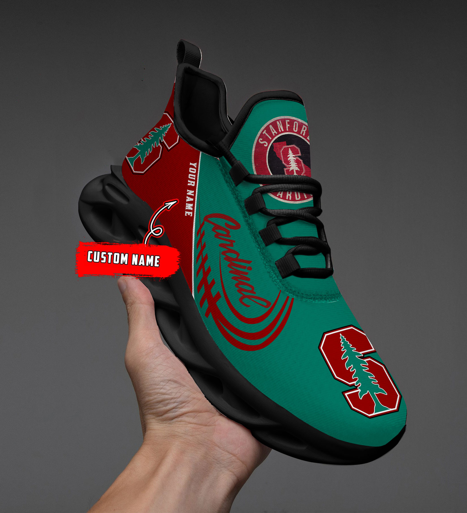 Stanford Cardinal PERSONALIZED MAX SOUL SHOES T1 - Famjoys Stanford Cardinal PERSONALIZED MAX SOUL SHOES T1 - Famjoys