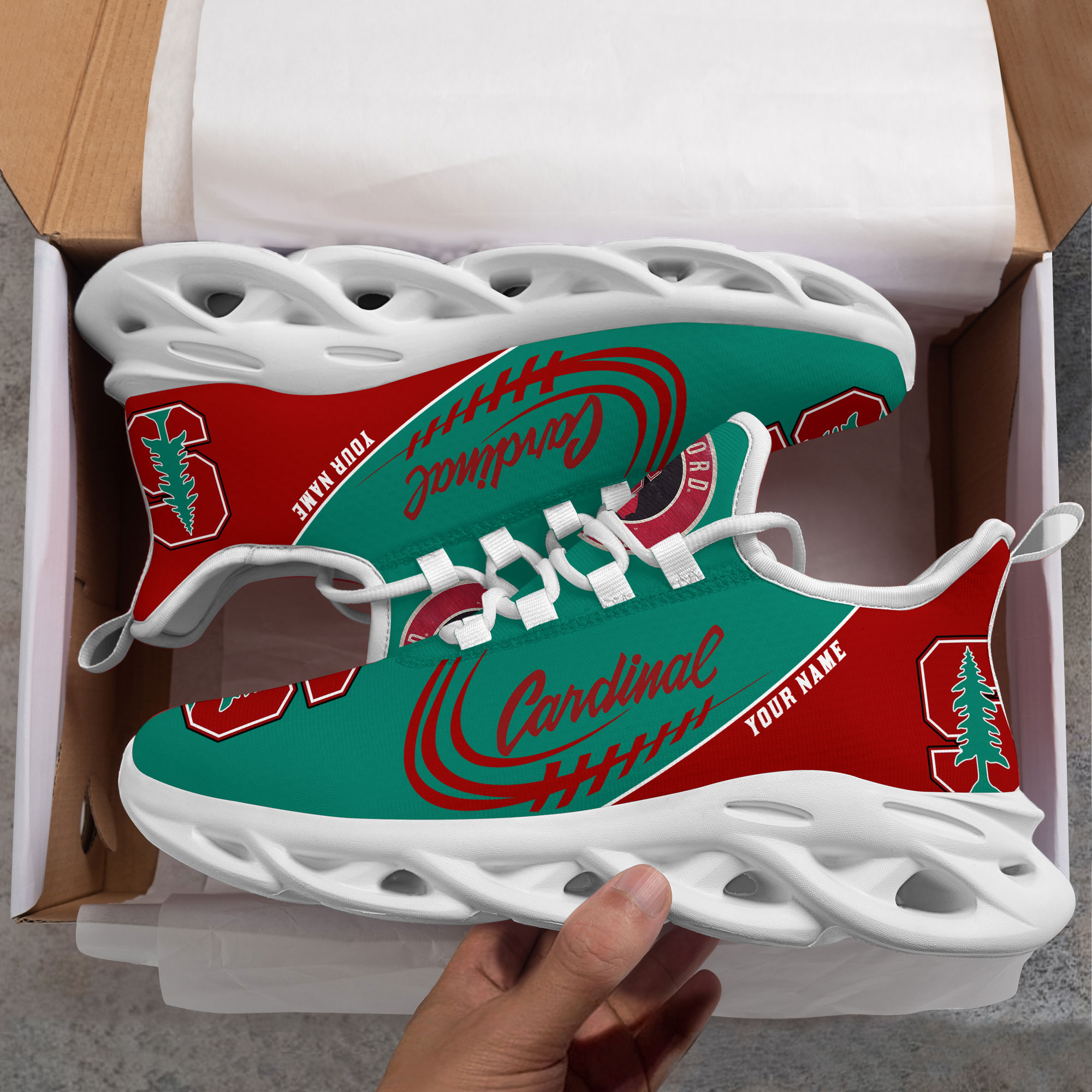 Stanford Cardinal PERSONALIZED MAX SOUL SHOES T1 - Famjoys Stanford Cardinal PERSONALIZED MAX SOUL SHOES T1 - Famjoys