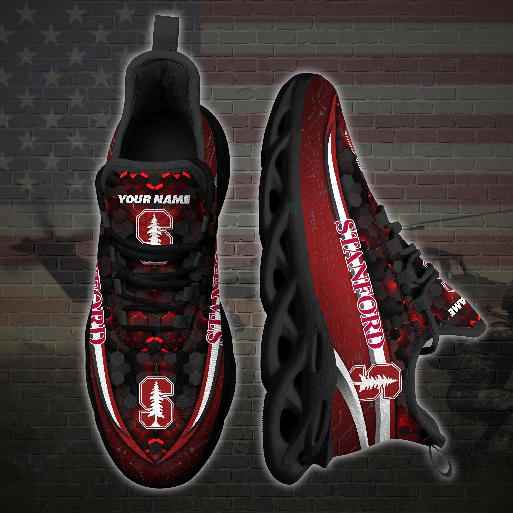 Stanford Cardinal Personalized YZ Running Sneakers - Famjoys Stanford Cardinal Personalized YZ Running Sneakers - Famjoys