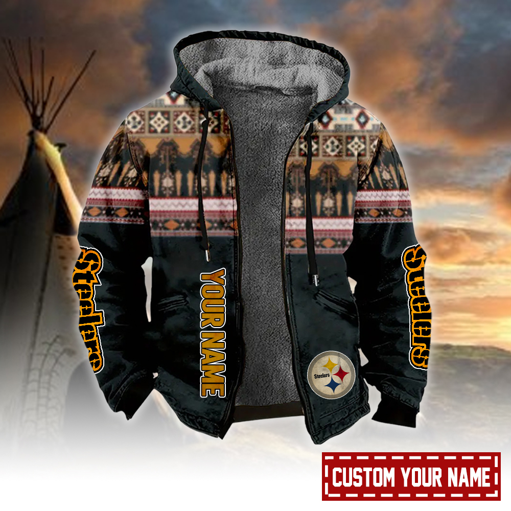 Steelers Vintage Style 3D Fleece Zip Hoodie SP02112327ID03DS07 - Famjoys Steelers Vintage Style 3D Fleece Zip Hoodie SP02112327ID03DS07 - Famjoys