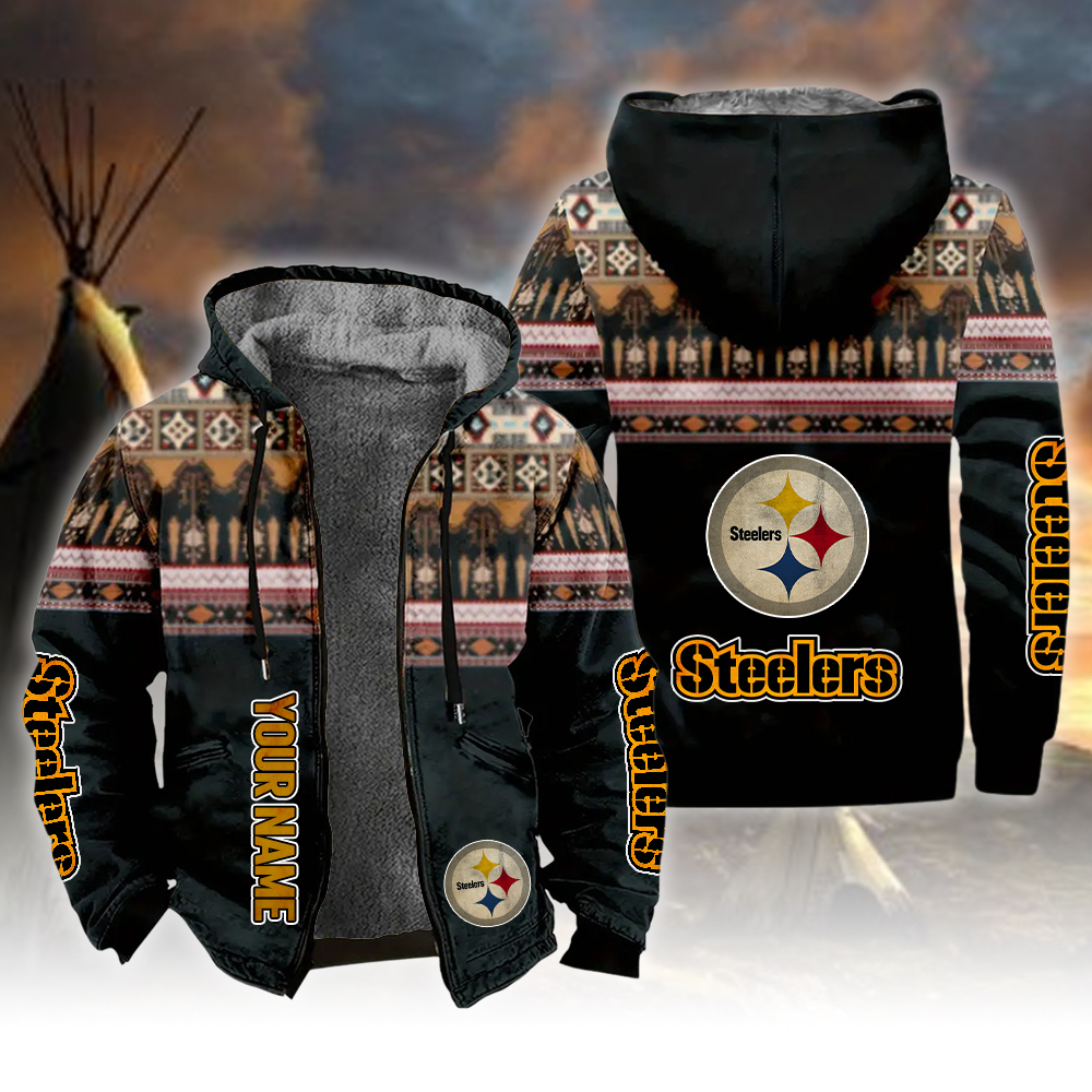 Steelers Vintage Style 3D Fleece Zip Hoodie SP02112327ID03DS07 - Famjoys Steelers Vintage Style 3D Fleece Zip Hoodie SP02112327ID03DS07 - Famjoys