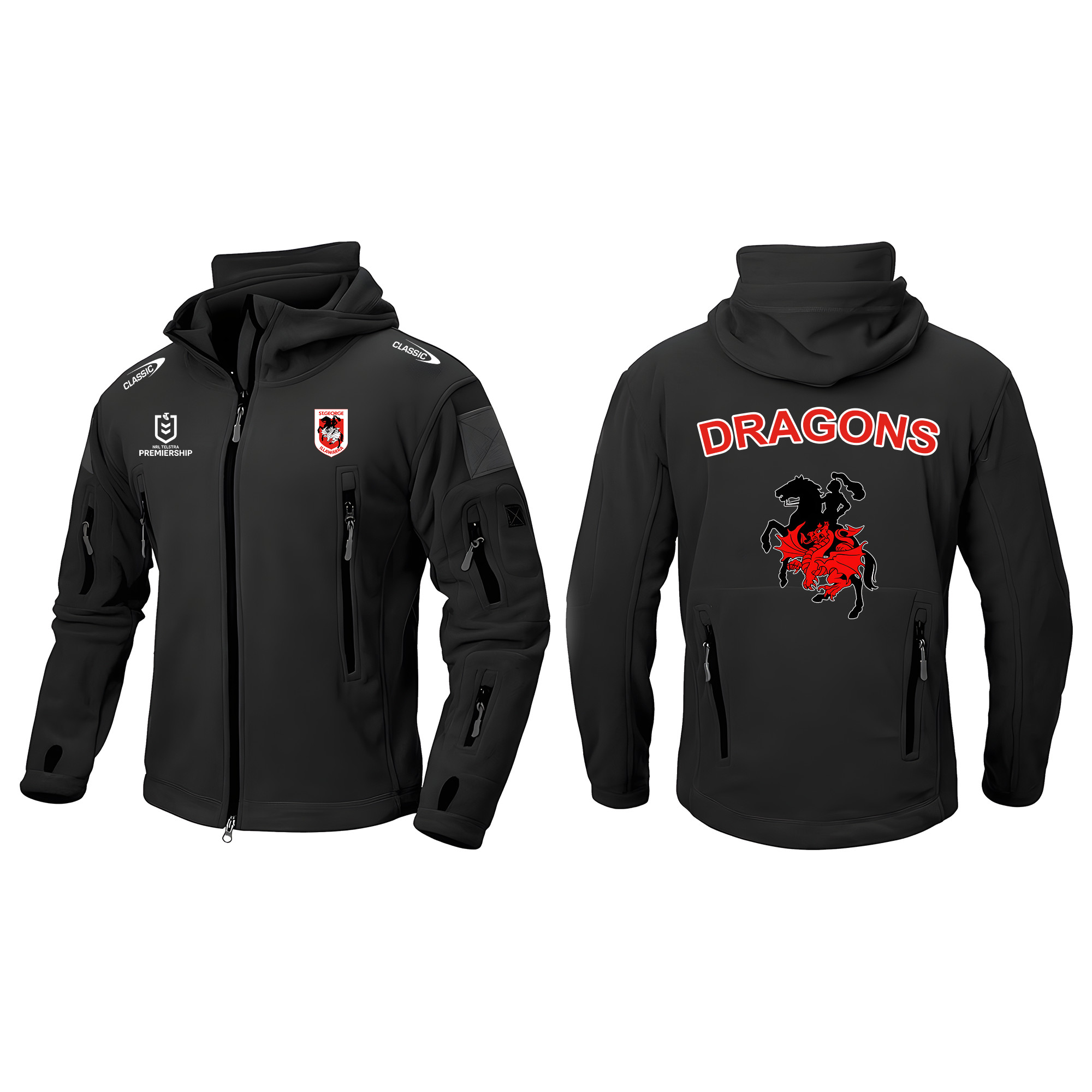 StGeorge Illawarra Dragons Army Jacket – Edition - Famjoys StGeorge Illawarra Dragons Army Jacket – Edition - Famjoys