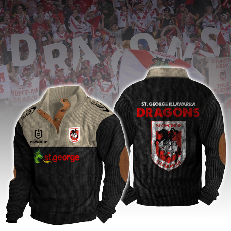 StGeorge Illawarra Dragons New Fleece Sweater Fashions s - Famjoys StGeorge Illawarra Dragons New Fleece Sweater Fashions s - Famjoys