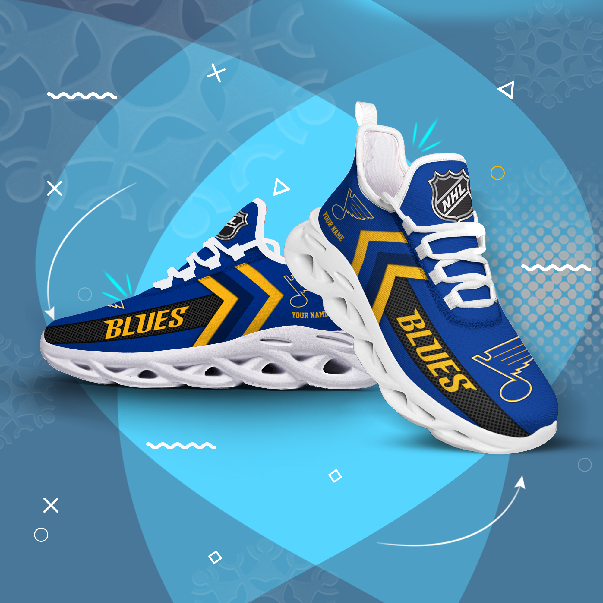 StLouis Blues-Clunky Max Soul Shoes - Famjoys StLouis Blues-Clunky Max Soul Shoes - Famjoys