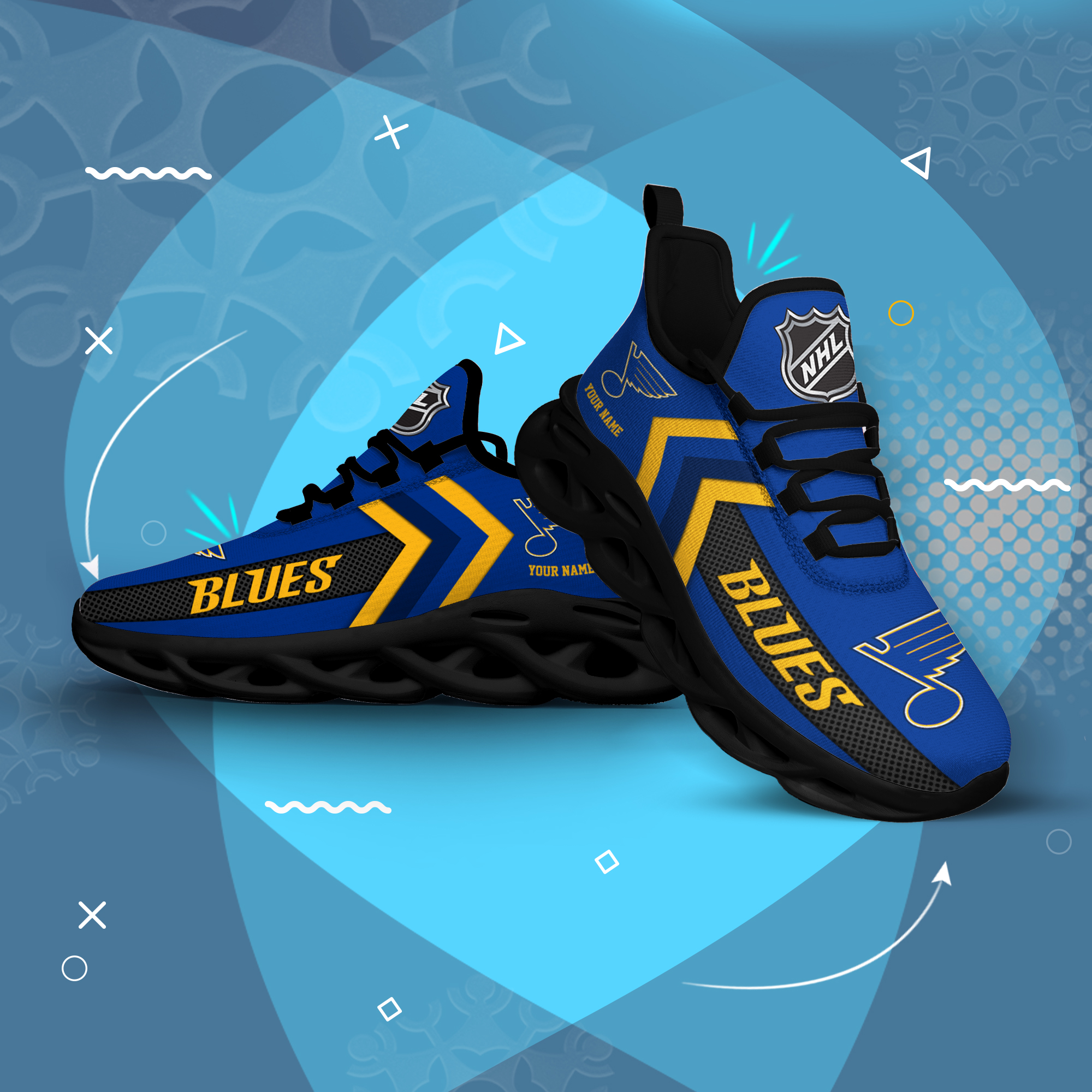 StLouis Blues-Clunky Max Soul Shoes - Famjoys StLouis Blues-Clunky Max Soul Shoes - Famjoys