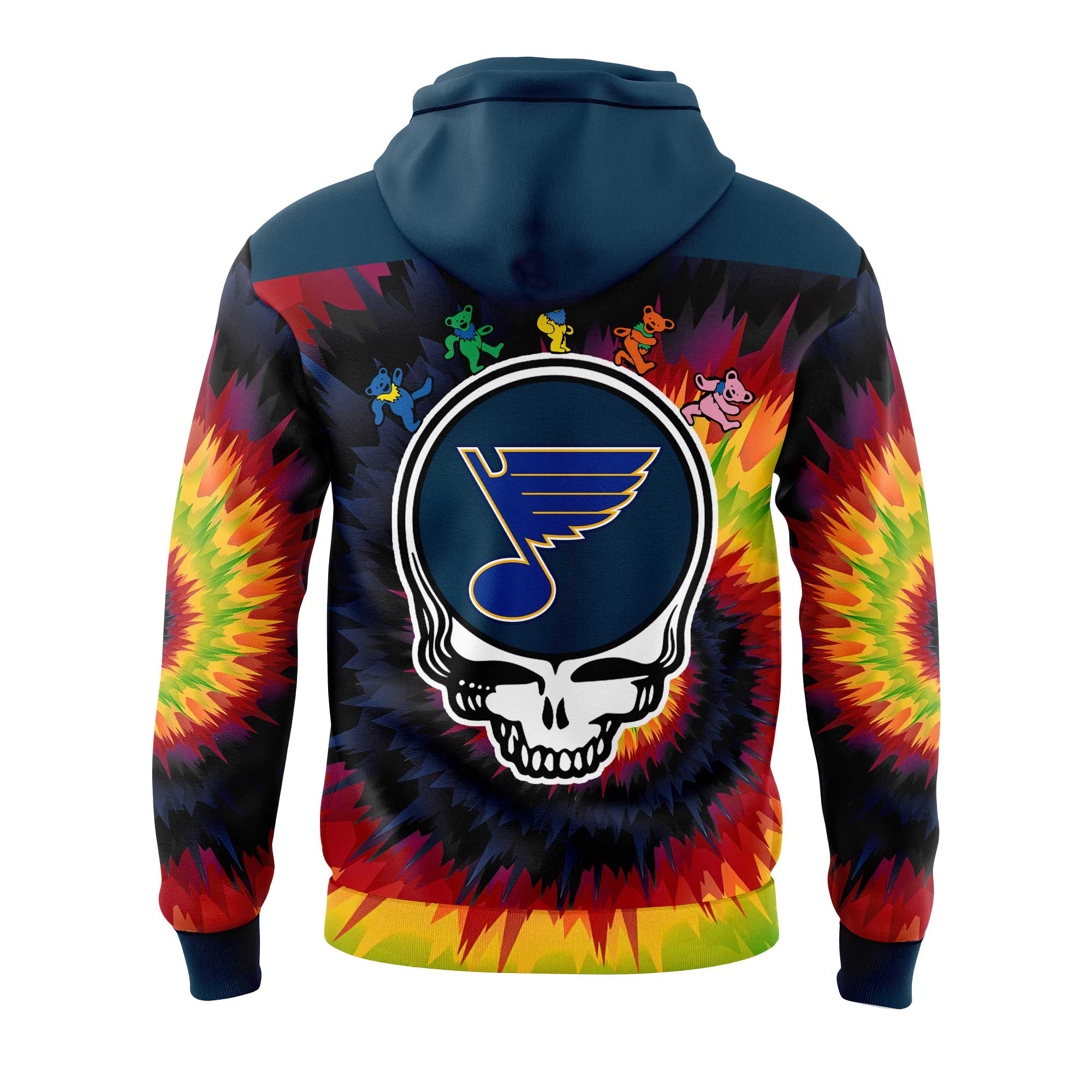 StLouis Blues Grateful Dead Night Hoodie - Famjoys StLouis Blues Grateful Dead Night Hoodie - Famjoys