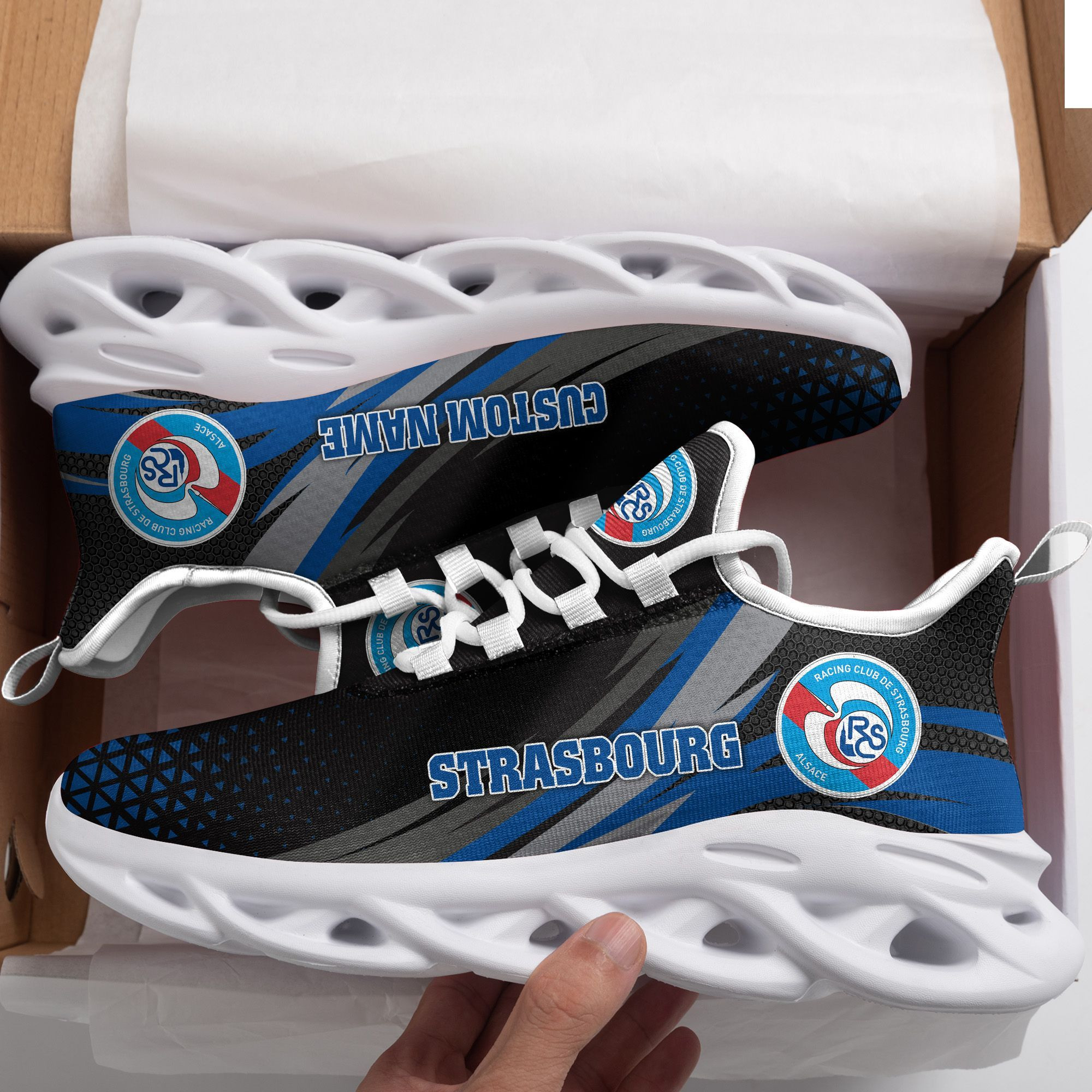 Strasbourg Triangle Custom Personalized Max Soul Sneakers Shoes - Famjoys Strasbourg Triangle Custom Personalized Max Soul Sneakers Shoes - Famjoys