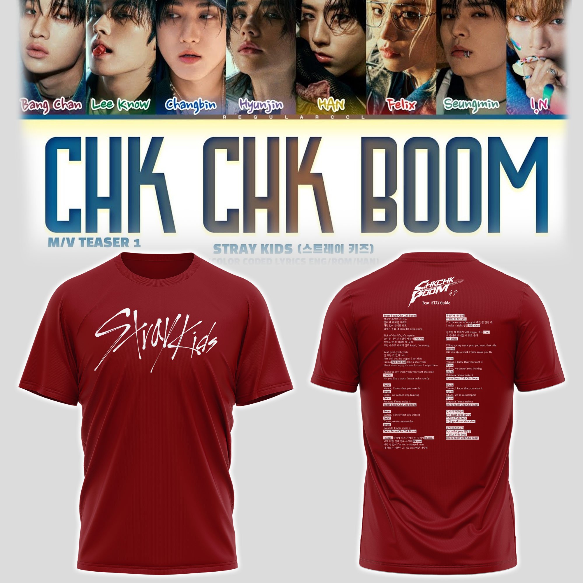 Stray Kids TShirts Chk Chk Boom Logo Stray Kids Classic TShirt V3 - Famjoys Stray Kids TShirts Chk Chk Boom Logo Stray Kids Classic TShirt V3 - Famjoys