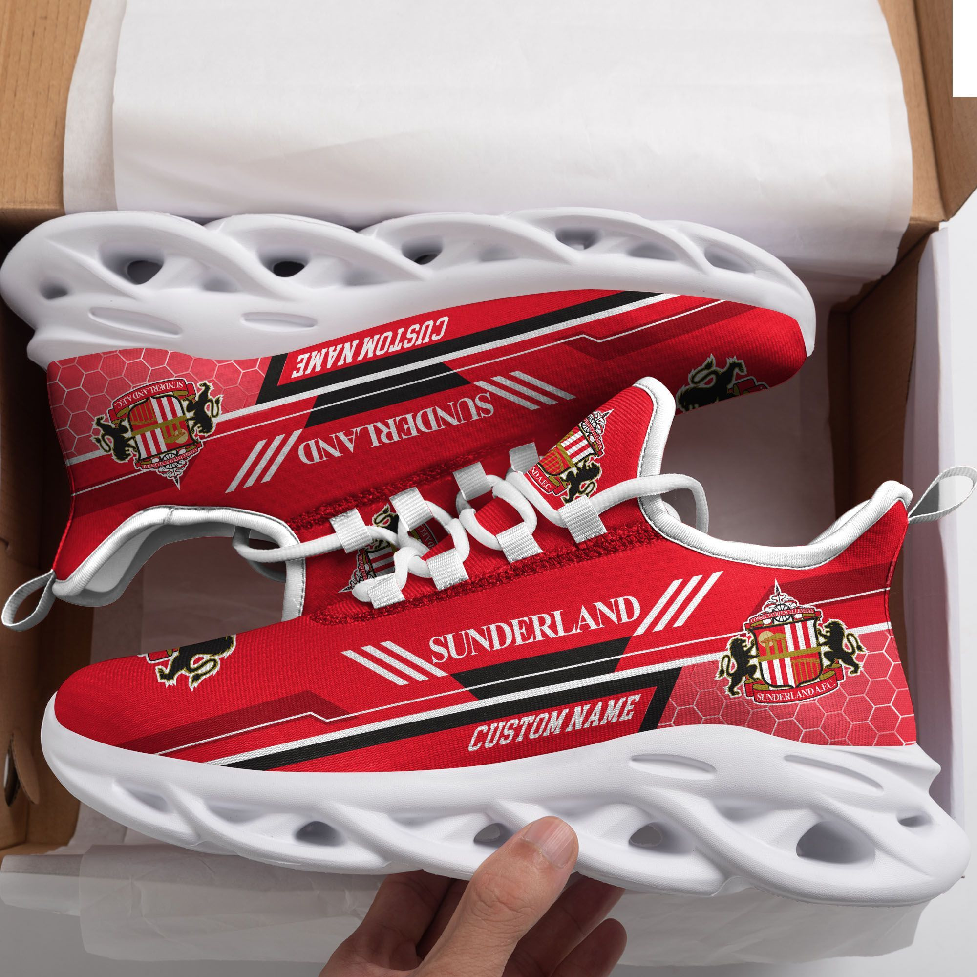 Sunderland A.F.C Custom Personalized Max Soul Sneakers Shoes - Famjoys Sunderland A.F.C Custom Personalized Max Soul Sneakers Shoes - Famjoys