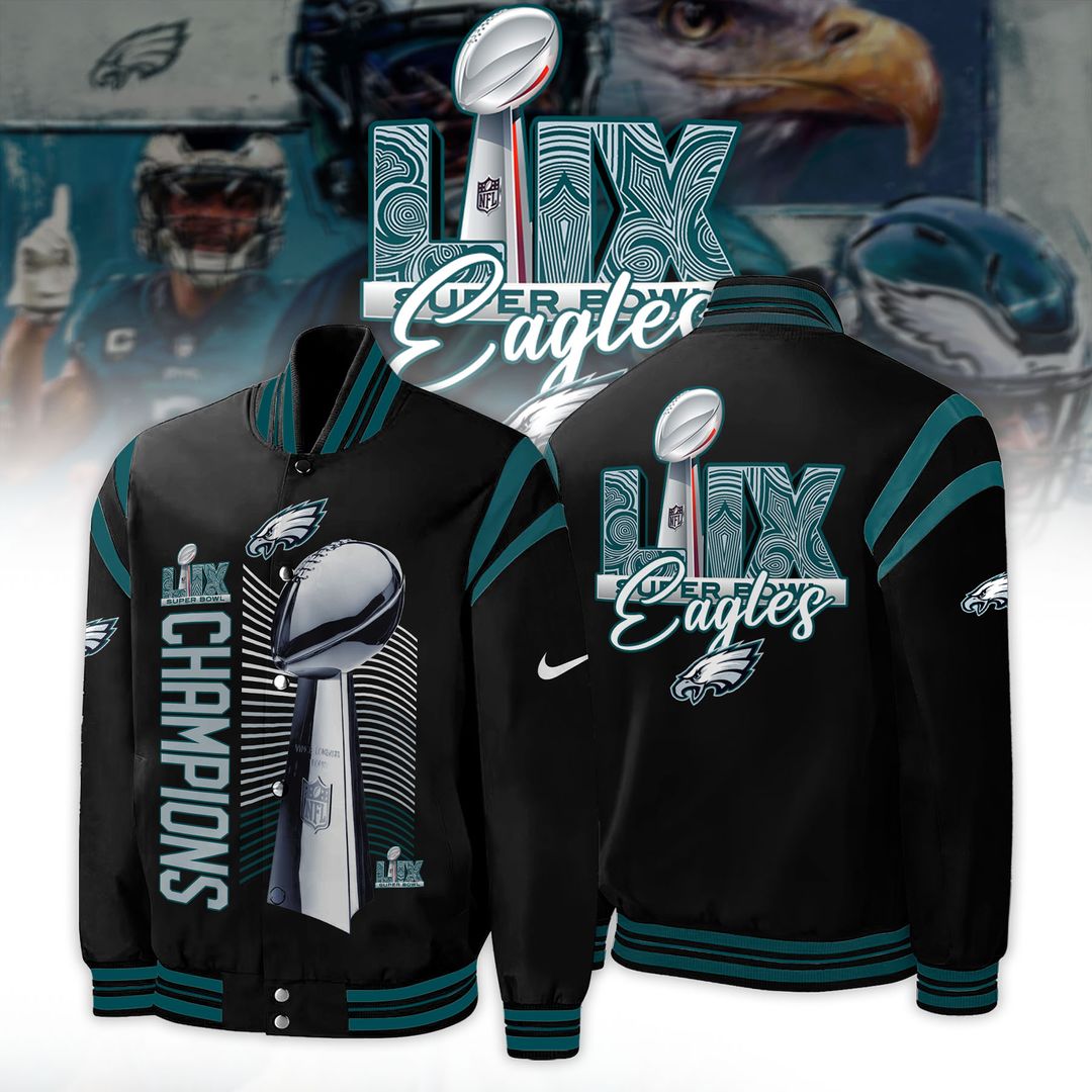 Super Bowl LIX Champions Philadelphia Eagles Bomber - Famjoys Super Bowl LIX Champions Philadelphia Eagles Bomber - Famjoys