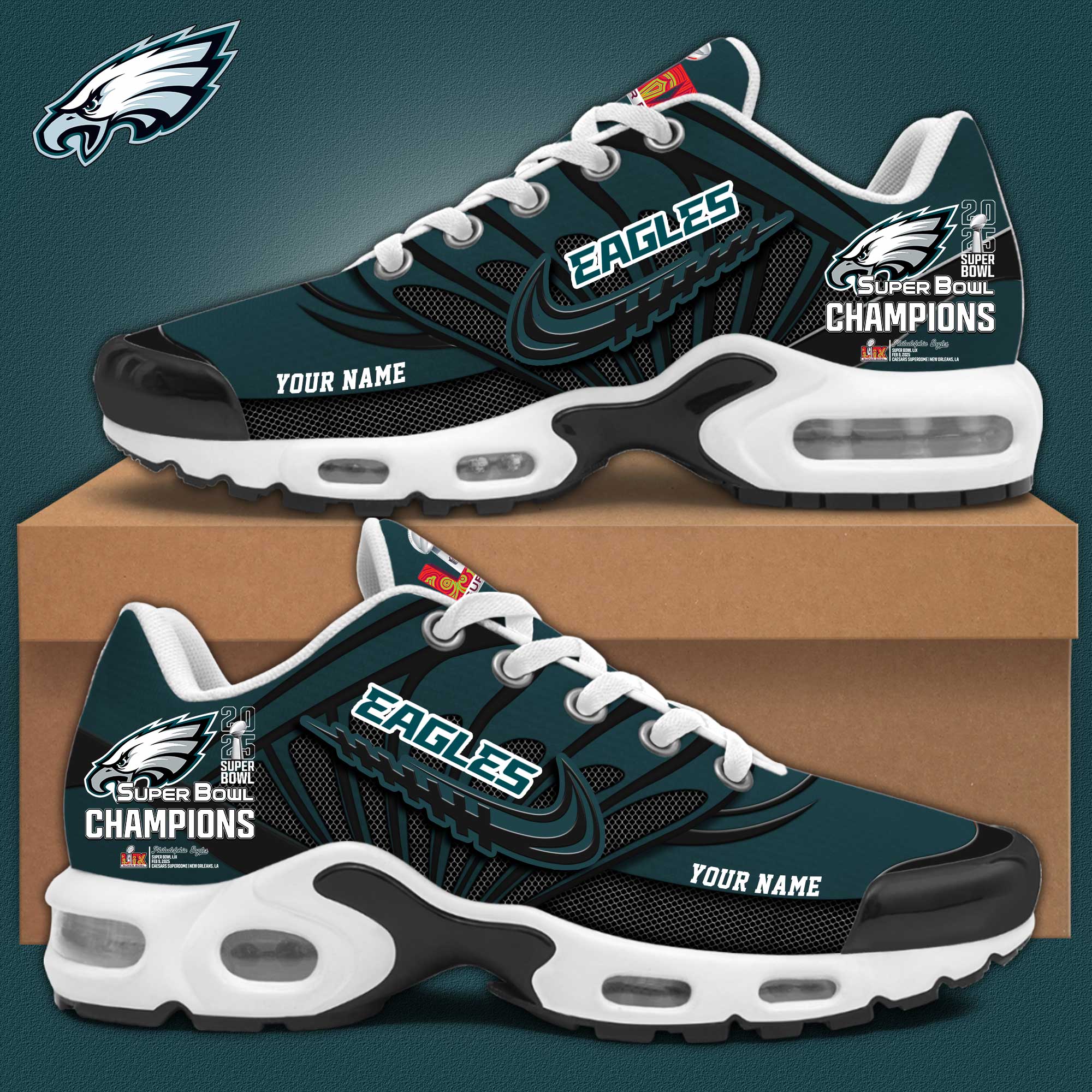 Super Bowl LIX Champions Philadelphia Eagles Shoes - Famjoys Super Bowl LIX Champions Philadelphia Eagles Shoes - Famjoys