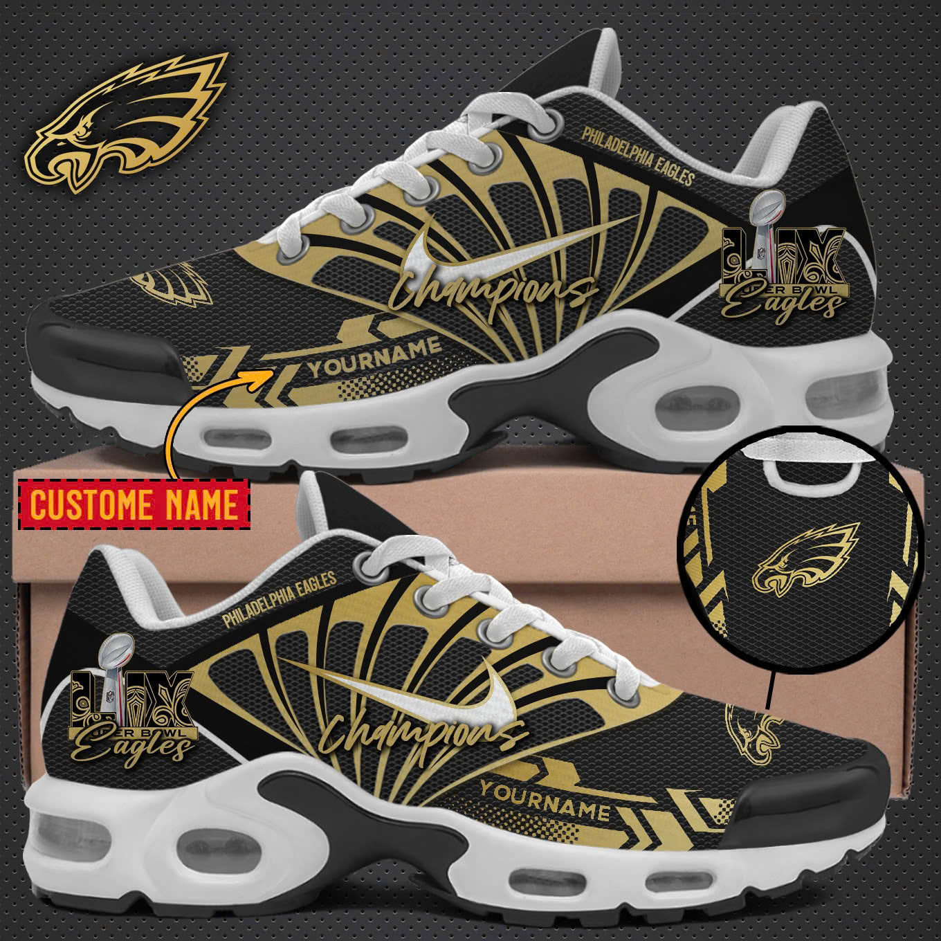 Super Bowl LIX Champions Philadelphia Eagles Shoes - Famjoys Super Bowl LIX Champions Philadelphia Eagles Shoes - Famjoys