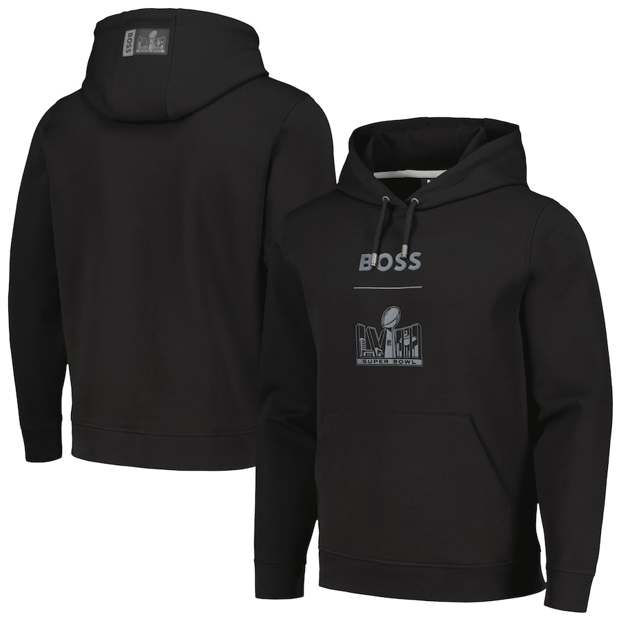 Super Bowl LVIII Hugo Boss Receiver Tri-Blend Pullover Hoodie – Black – SP13022420ID10 - Famjoys Super Bowl LVIII Hugo Boss Receiver Tri-Blend Pullover Hoodie – Black – SP13022420ID10 - Famjoys