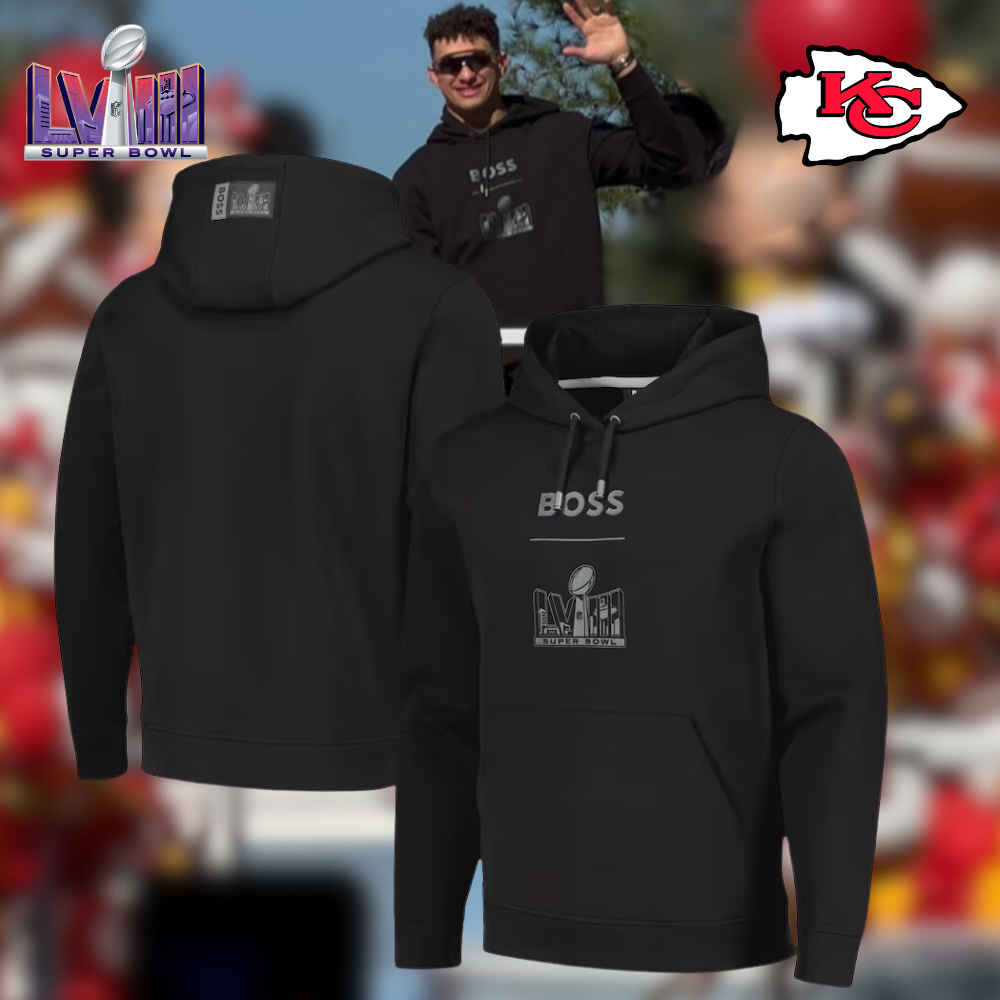 Super Bowl LVIII Hugo Boss Receiver Tri-Blend Pullover Hoodie – Black – SP13022420ID10 - Famjoys Super Bowl LVIII Hugo Boss Receiver Tri-Blend Pullover Hoodie – Black – SP13022420ID10 - Famjoys
