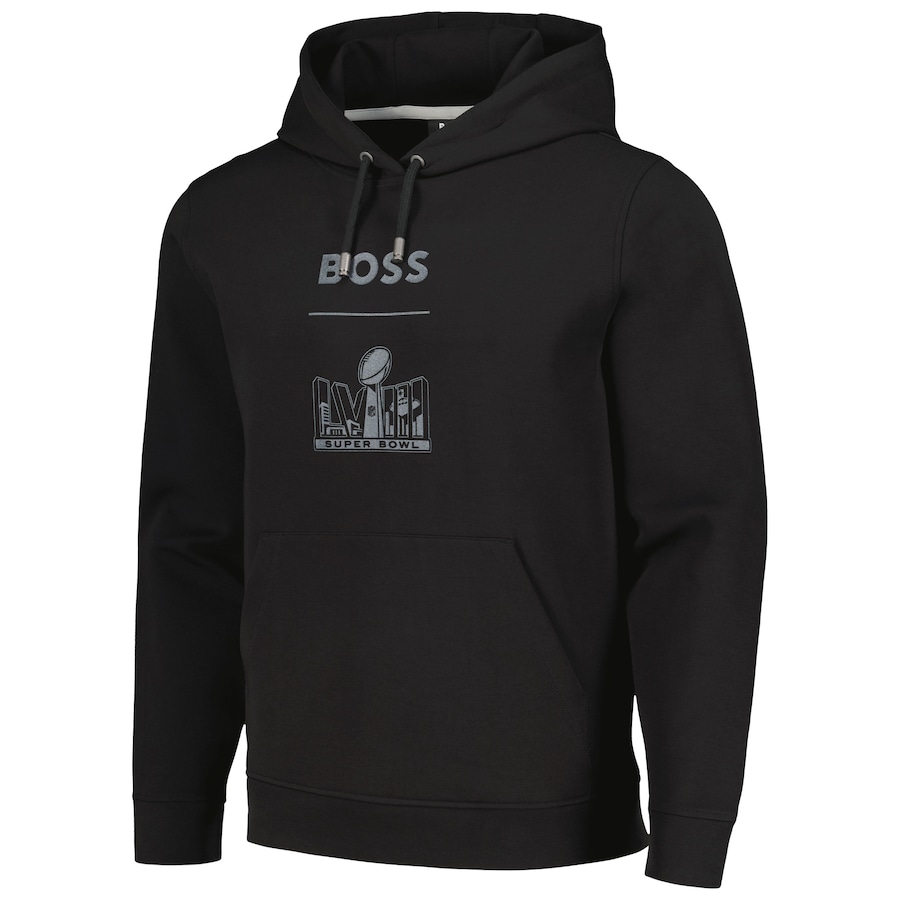 Super Bowl LVIII Hugo Boss Receiver Tri-Blend Pullover Hoodie – Black – SP13022420ID10 - Famjoys Super Bowl LVIII Hugo Boss Receiver Tri-Blend Pullover Hoodie – Black – SP13022420ID10 - Famjoys