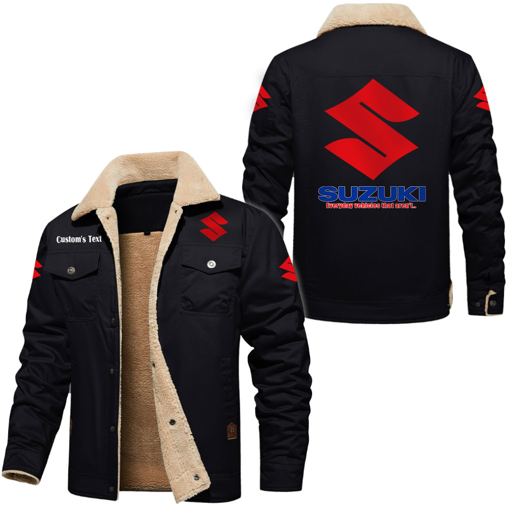 Suzuki Cargo Fleece Lined Cotton Jacket Multicolor, vintage style, customize name