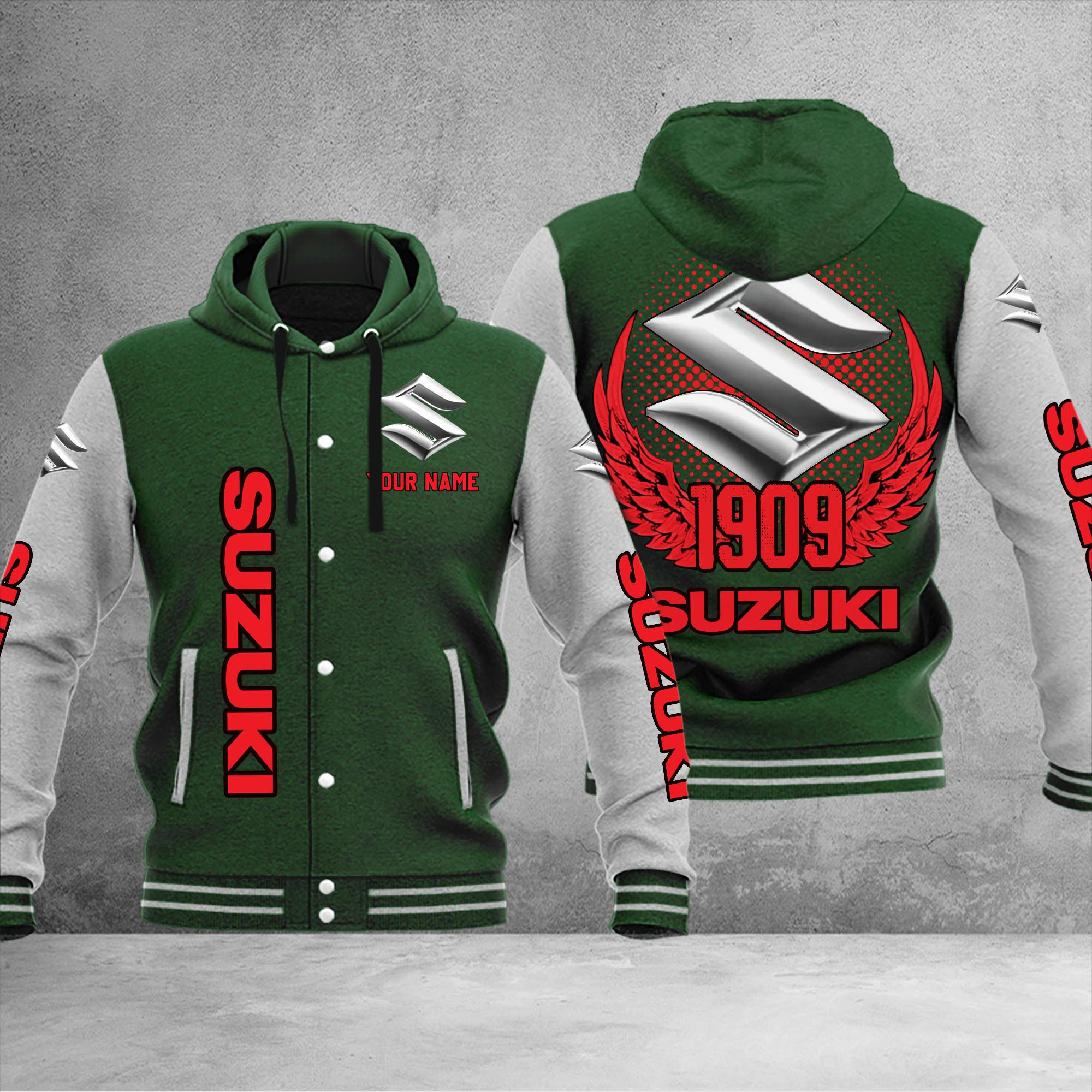 Suzuki DMHJ1084 Baseball Jacket Multicolor - Famjoys Suzuki DMHJ1084 Baseball Jacket Multicolor - Famjoys