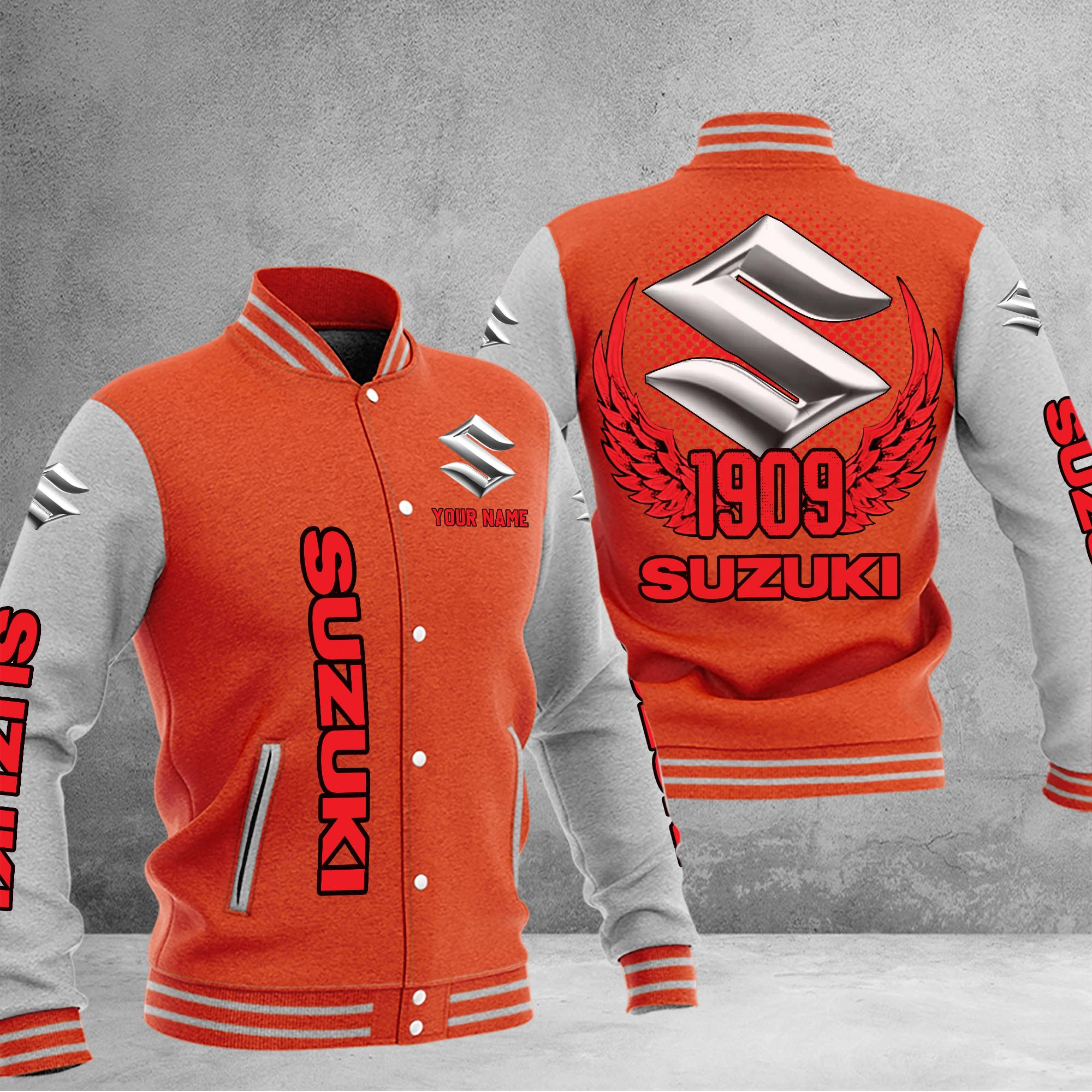 Suzuki DMHJ1084 Baseball Jacket Multicolor - Famjoys Suzuki DMHJ1084 Baseball Jacket Multicolor - Famjoys