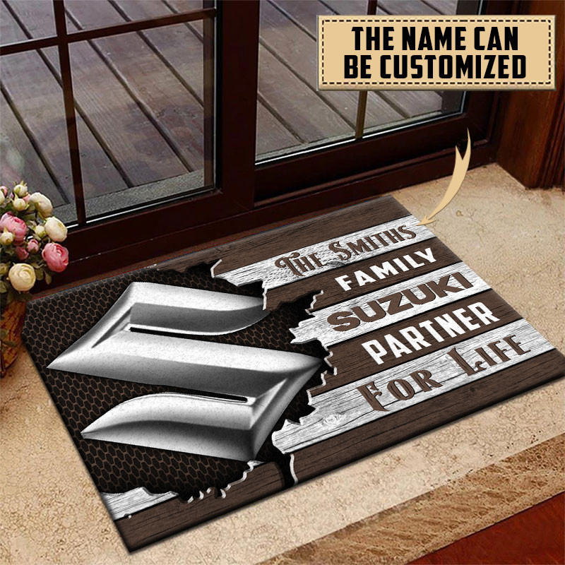 Suzuki Doormat Custom Name, Multicolor - Famjoys Suzuki Doormat Custom Name, Multicolor - Famjoys