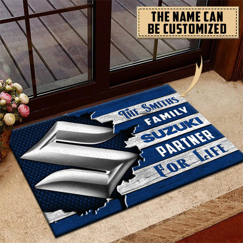 Suzuki Doormat Custom Name, Multicolor - Famjoys Suzuki Doormat Custom Name, Multicolor - Famjoys
