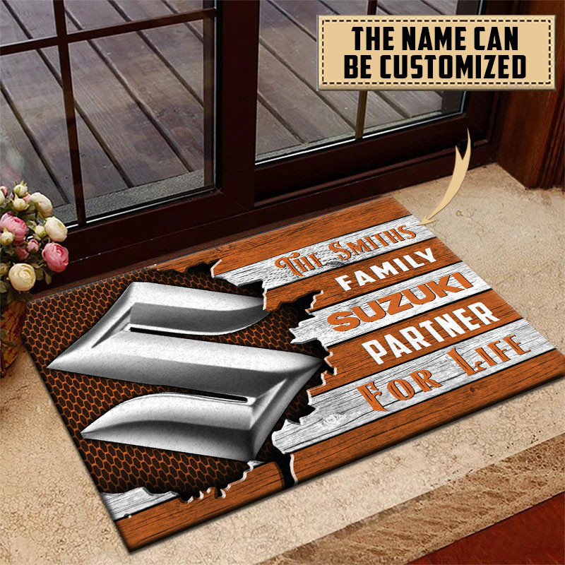 Suzuki Doormat Custom Name, Multicolor - Famjoys Suzuki Doormat Custom Name, Multicolor - Famjoys