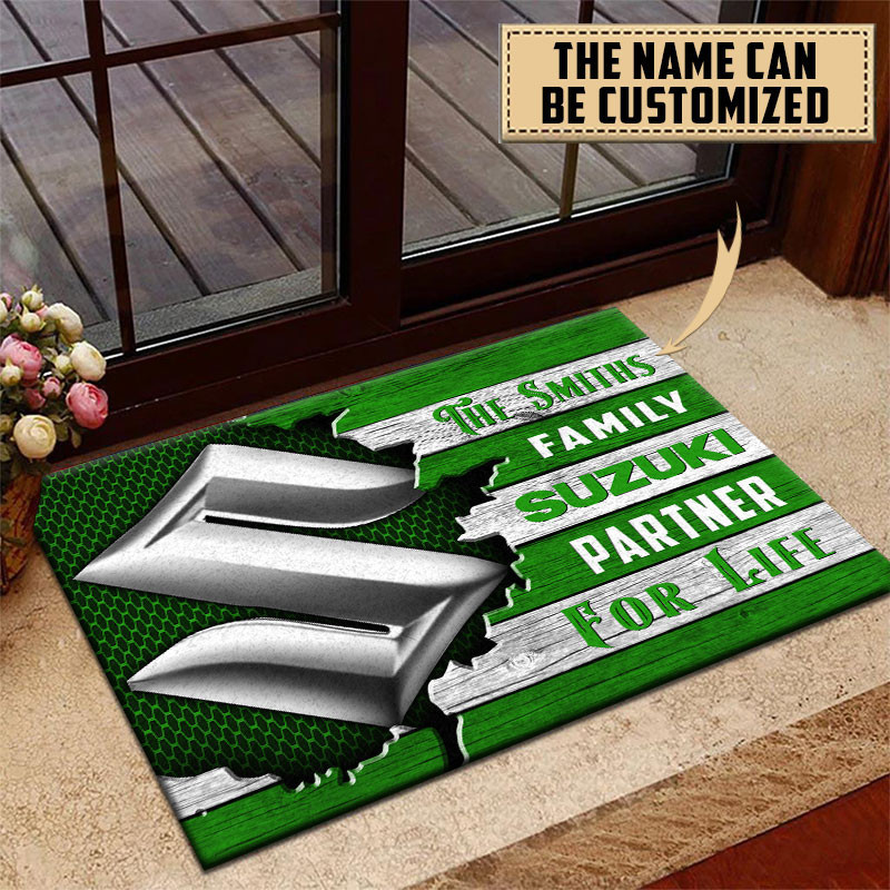 Suzuki Doormat Custom Name, Multicolor - Famjoys Suzuki Doormat Custom Name, Multicolor - Famjoys