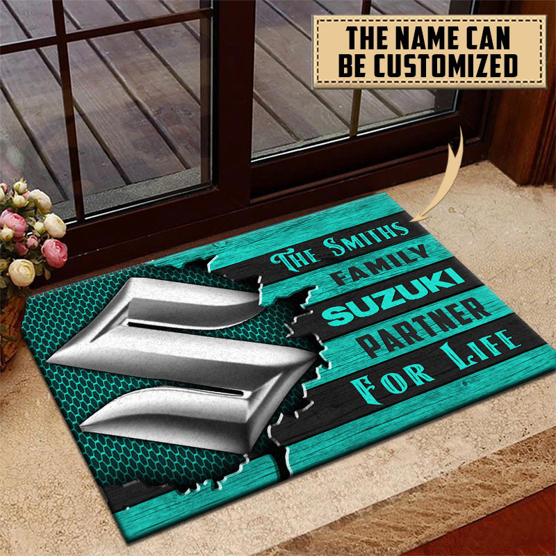 Suzuki Doormat Custom Name, Multicolor - Famjoys Suzuki Doormat Custom Name, Multicolor - Famjoys