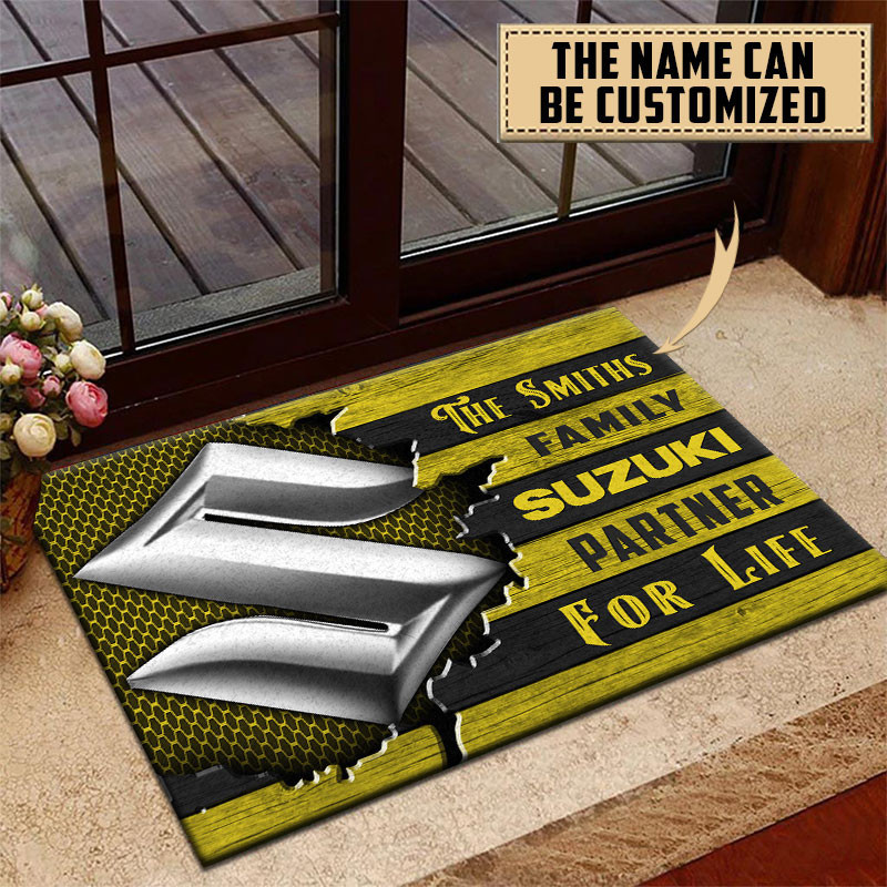 Suzuki Doormat Custom Name, Multicolor - Famjoys Suzuki Doormat Custom Name, Multicolor - Famjoys