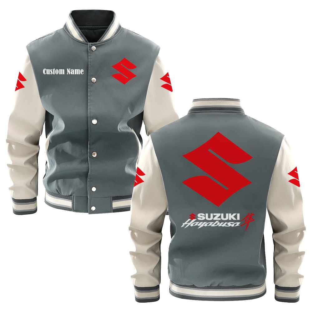 Suzuki Hayabusa Varsity Jacket, Baseball jacket, Letterman Jacket Customize Name, Multicolor - Famjoys Suzuki Hayabusa Varsity Jacket, Baseball jacket, Letterman Jacket Customize Name, Multicolor - Famjoys