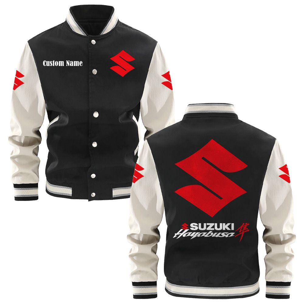 Suzuki Hayabusa Varsity Jacket, Baseball jacket, Letterman Jacket Customize Name, Multicolor - Famjoys Suzuki Hayabusa Varsity Jacket, Baseball jacket, Letterman Jacket Customize Name, Multicolor - Famjoys