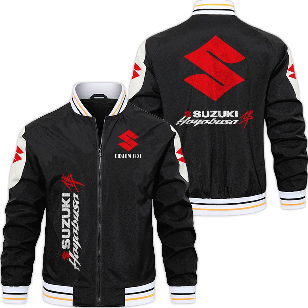 Suzuki Hayabusa Varsity Jacket, Zipper Jackets Customize Name - Famjoys Suzuki Hayabusa Varsity Jacket, Zipper Jackets Customize Name - Famjoys