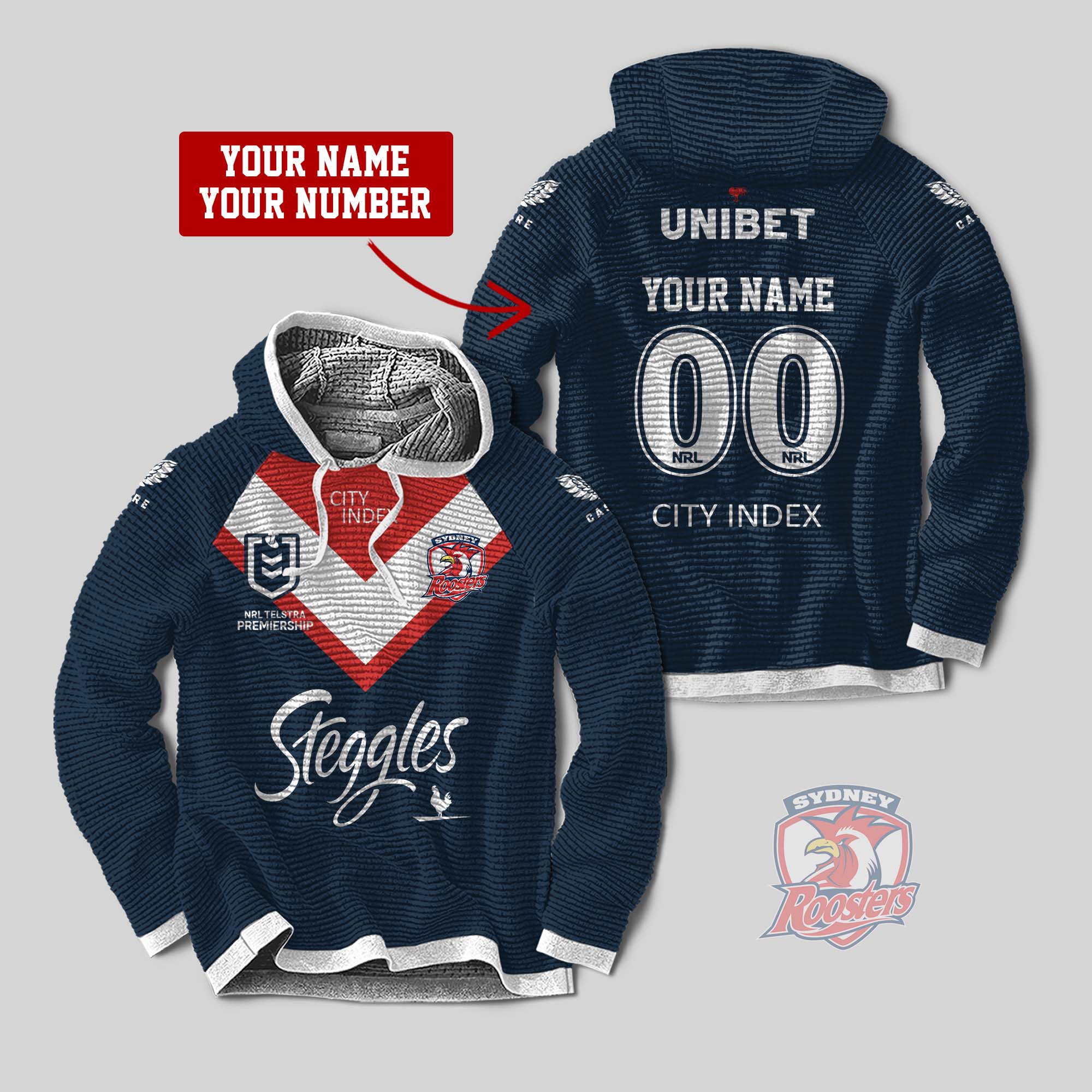 Sydney Roosters 3D New Hoodie - Famjoys Sydney Roosters 3D New Hoodie - Famjoys