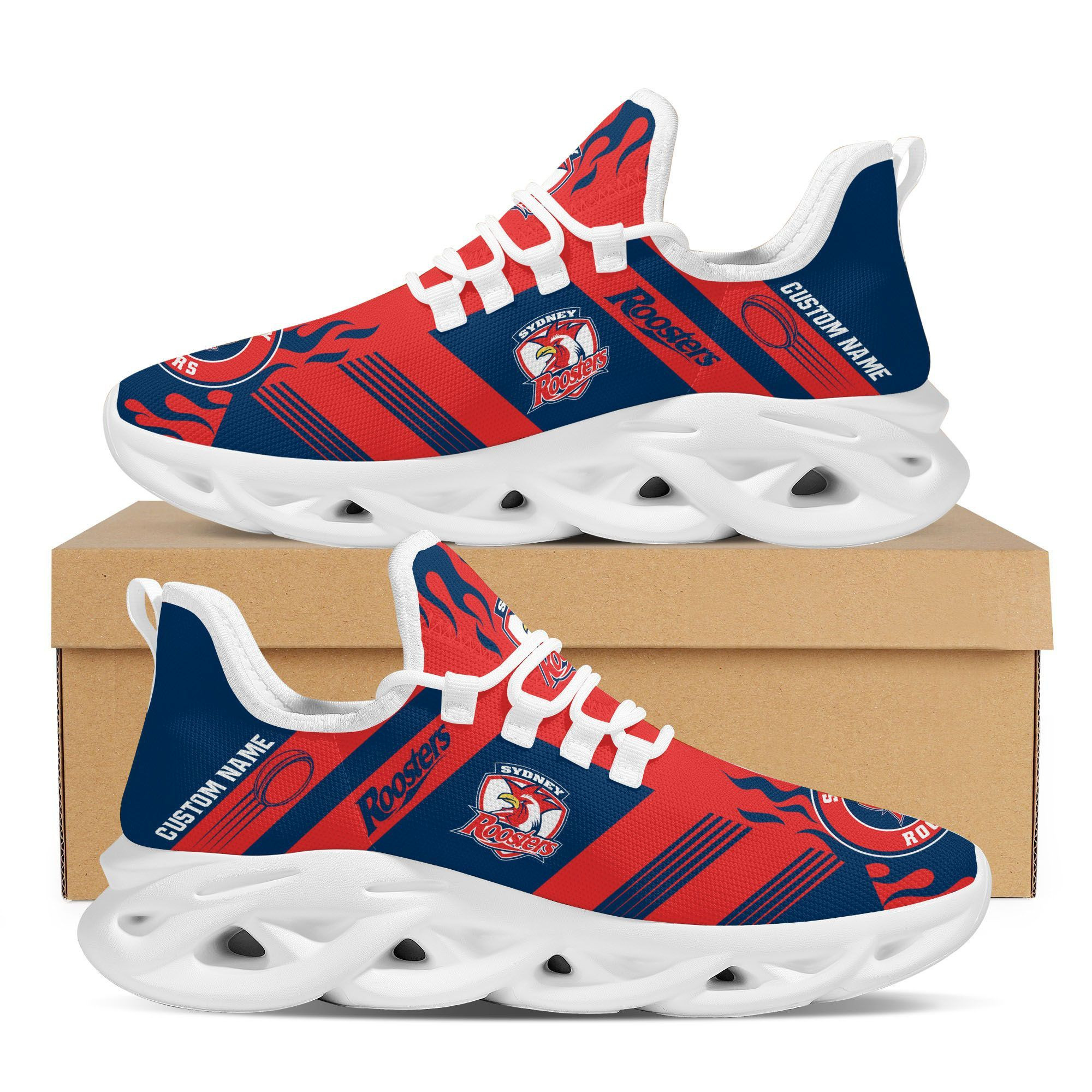 Sydney Roosters Custom Personalized Max Soul Sneakers Shoes - Famjoys Sydney Roosters Custom Personalized Max Soul Sneakers Shoes - Famjoys
