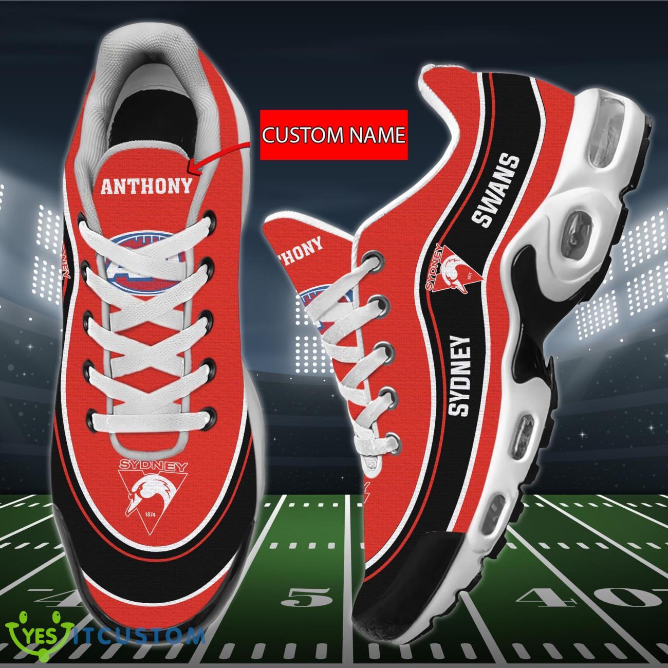 Sydney Swans Personalized Name Air Cushion Sports Shoes Sneaker KLTNS220455 - Famjoys Sydney Swans Personalized Name Air Cushion Sports Shoes Sneaker KLTNS220455 - Famjoys