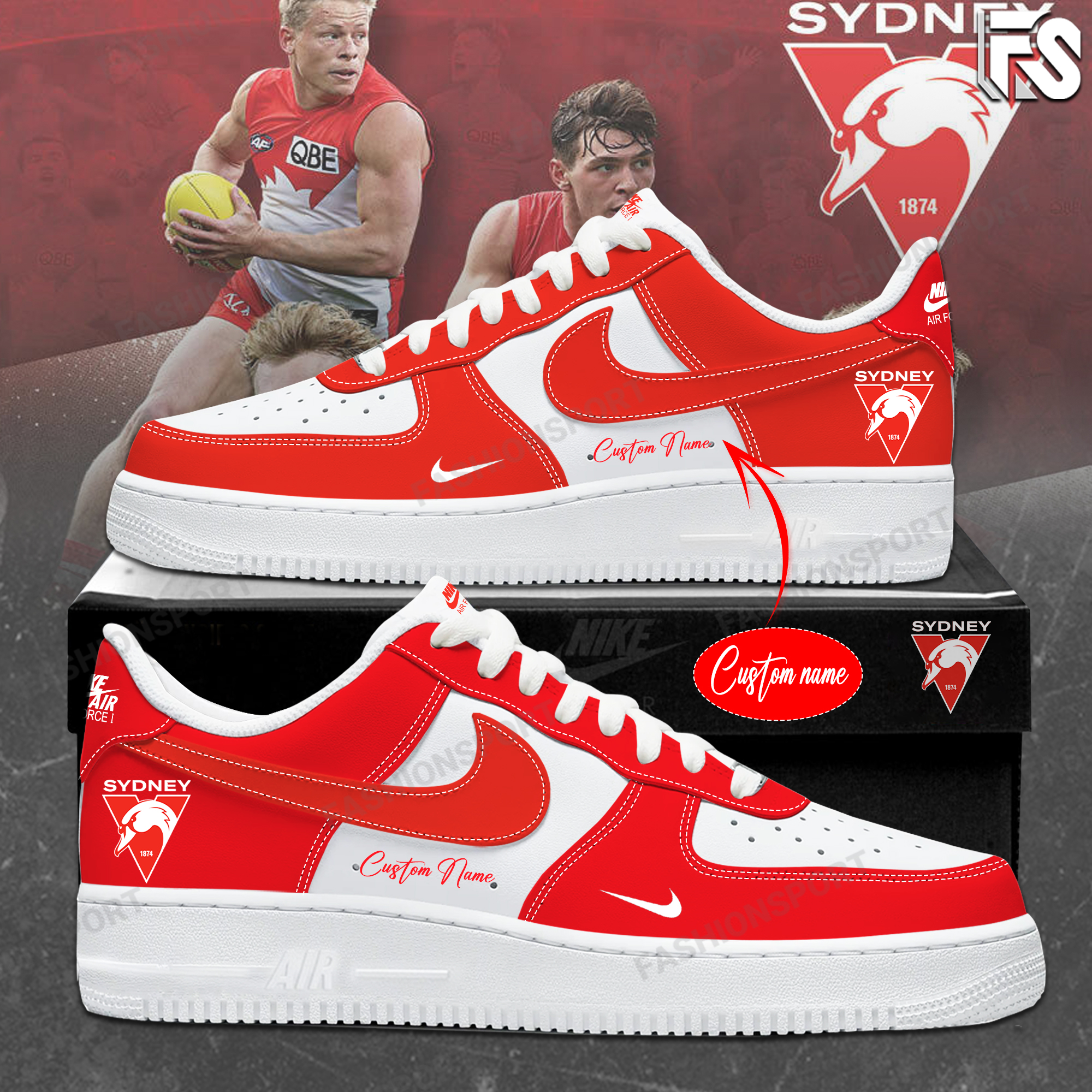Sydney Swans x AF1 Shoes - Famjoys Sydney Swans x AF1 Shoes - Famjoys