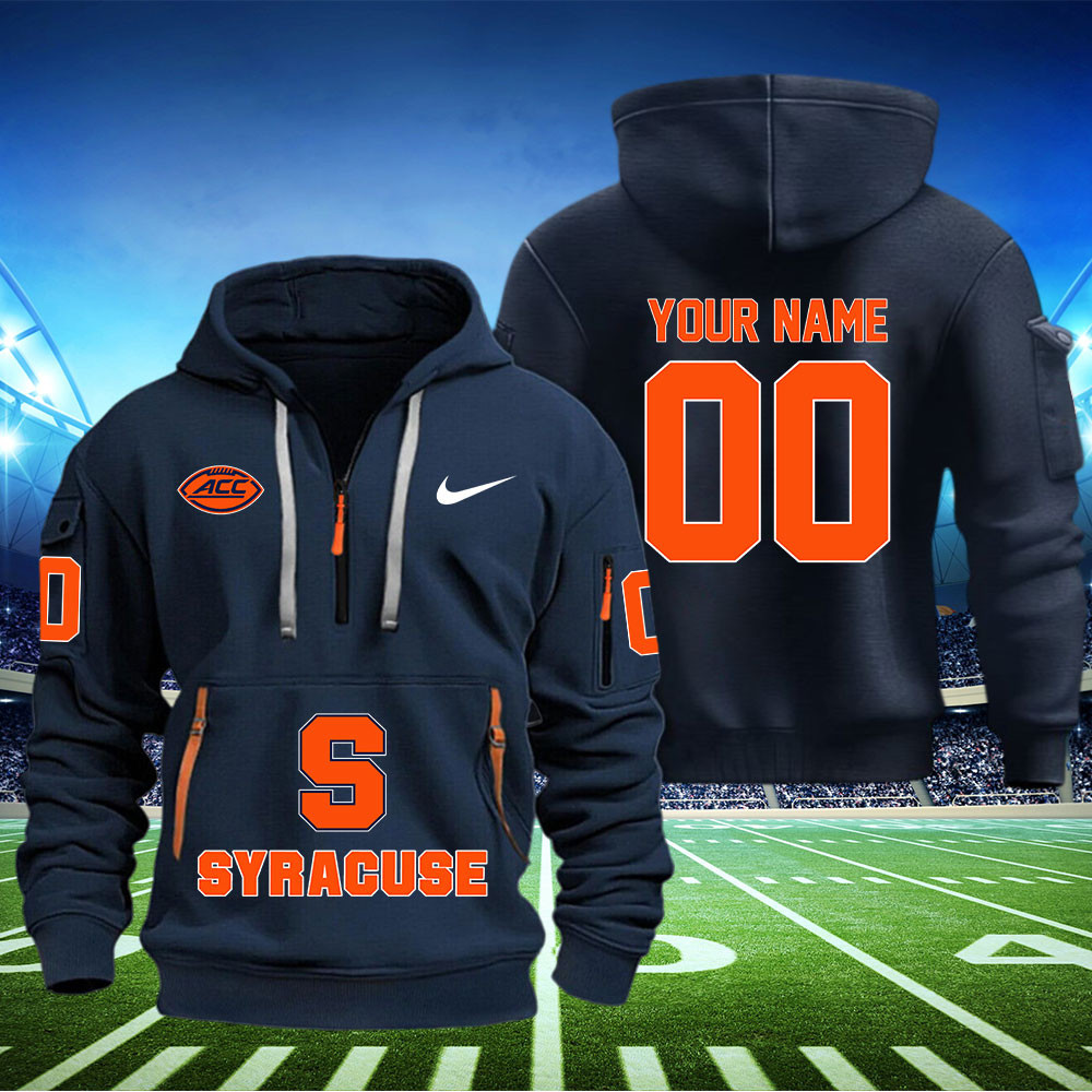 Syracuse Orange Football Quarter Zip Hoodie - Famjoys Syracuse Orange Football Quarter Zip Hoodie - Famjoys