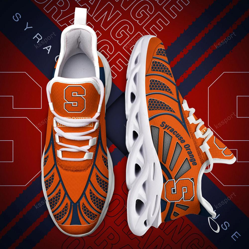 Syracuse Orange Max Soul Clunky, Black And White Running Shoes - Famjoys Syracuse Orange Max Soul Clunky, Black And White Running Shoes - Famjoys