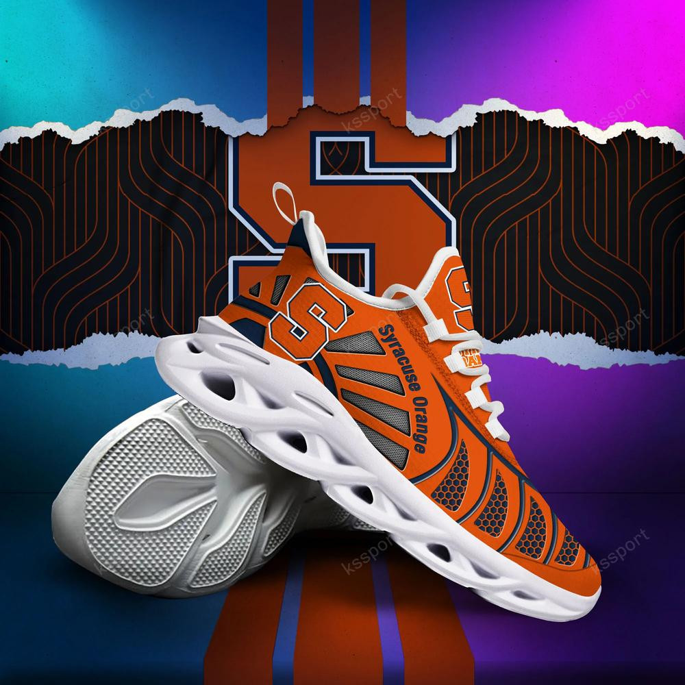 Syracuse Orange Max Soul Clunky, Black And White Running Shoes - Famjoys Syracuse Orange Max Soul Clunky, Black And White Running Shoes - Famjoys