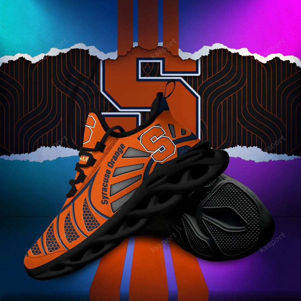 Syracuse Orange Max Soul Clunky, Black And White Running Shoes - Famjoys Syracuse Orange Max Soul Clunky, Black And White Running Shoes - Famjoys